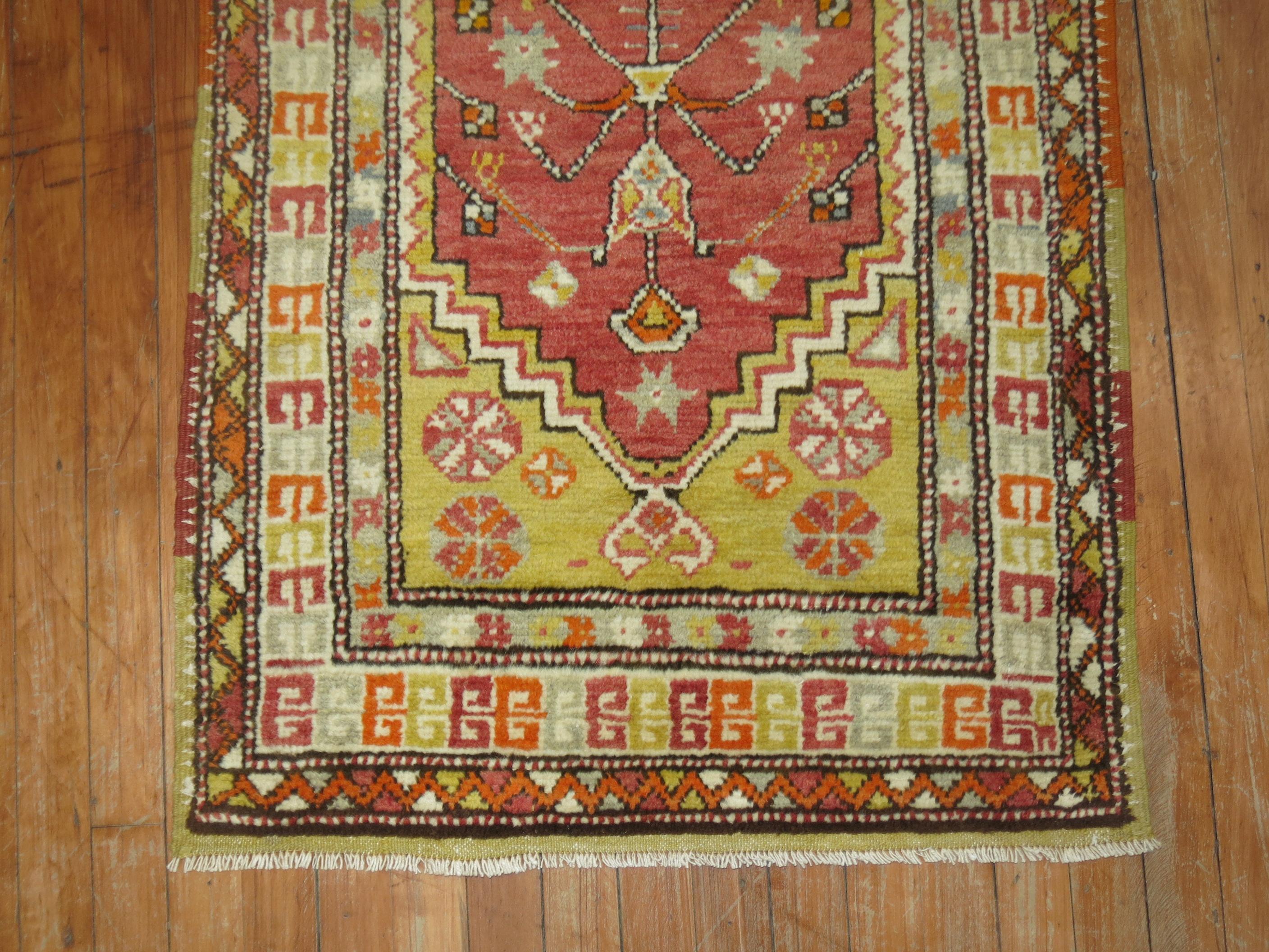 Adirondack Zabiihi Collection Antique Anatolian Turkish Prayer Niche Rug For Sale