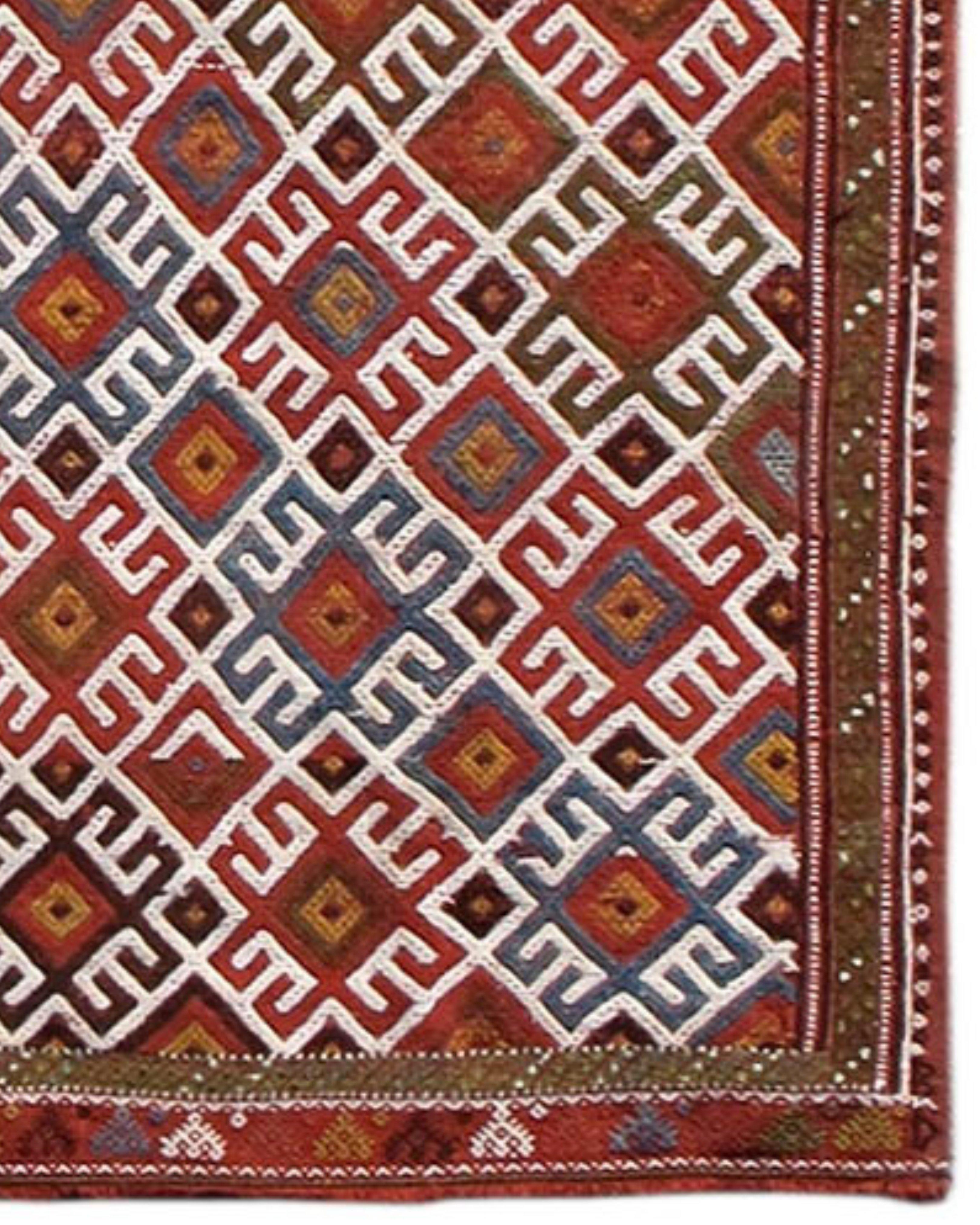 Antique Anatolian Verneh Flatweave Rug, 19th Century In Excellent Condition For Sale In San Francisco, CA