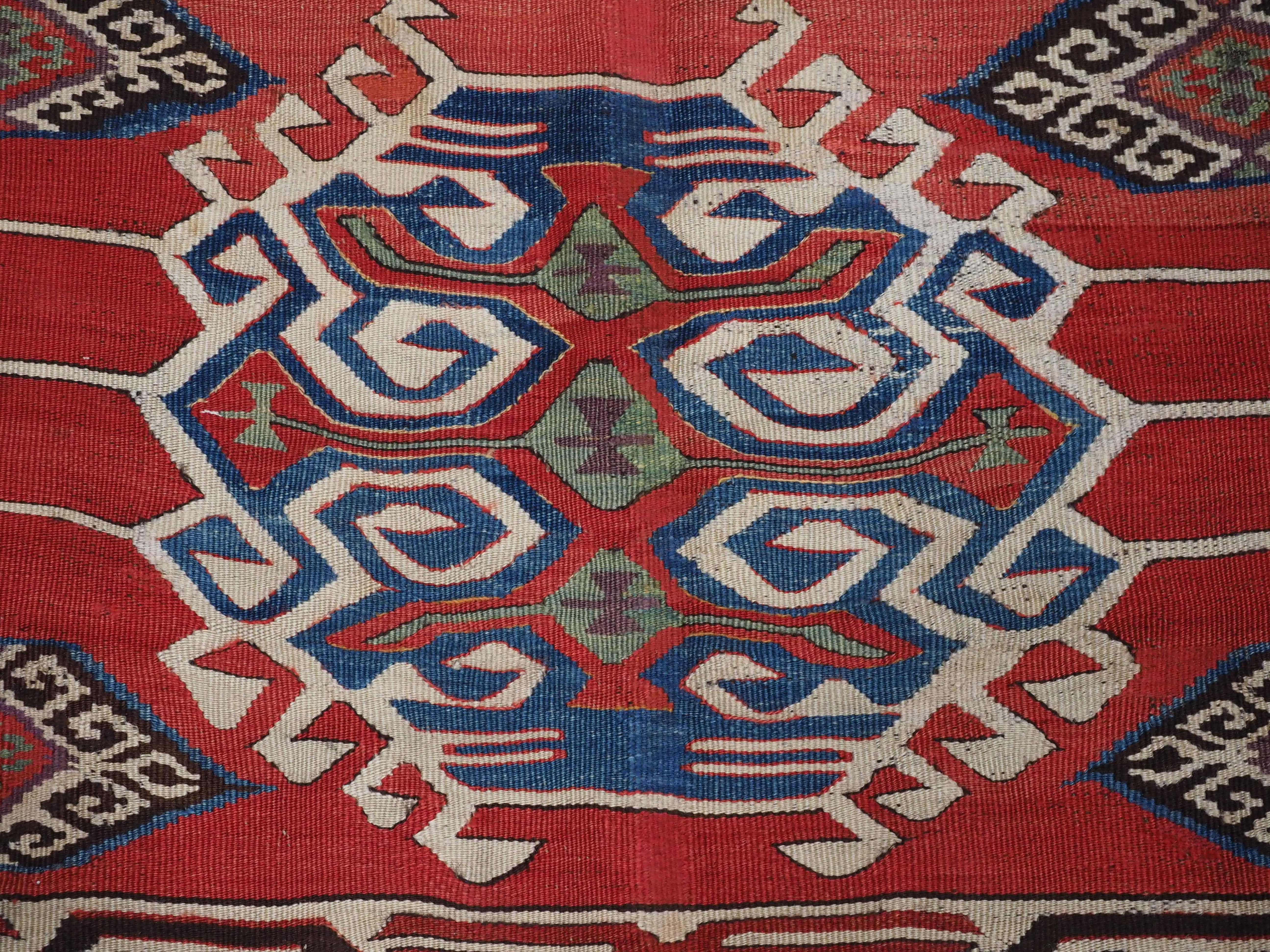 Antique Anatolian village kilim from the Mut region of Turkey,  1880 or earlier. For Sale 5