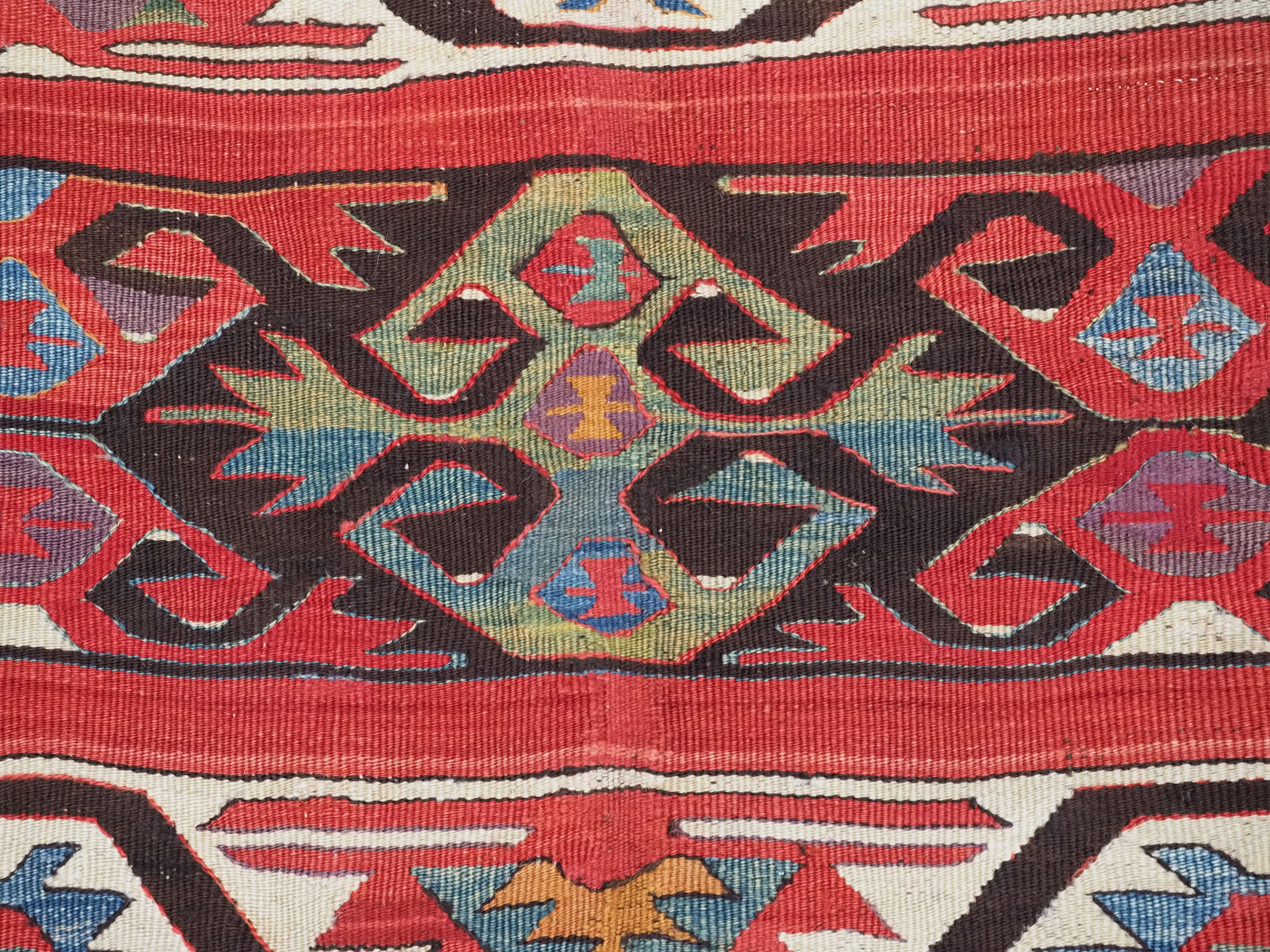 Antique Anatolian village kilim from the Mut region of Turkey,  1880 or earlier. For Sale 7