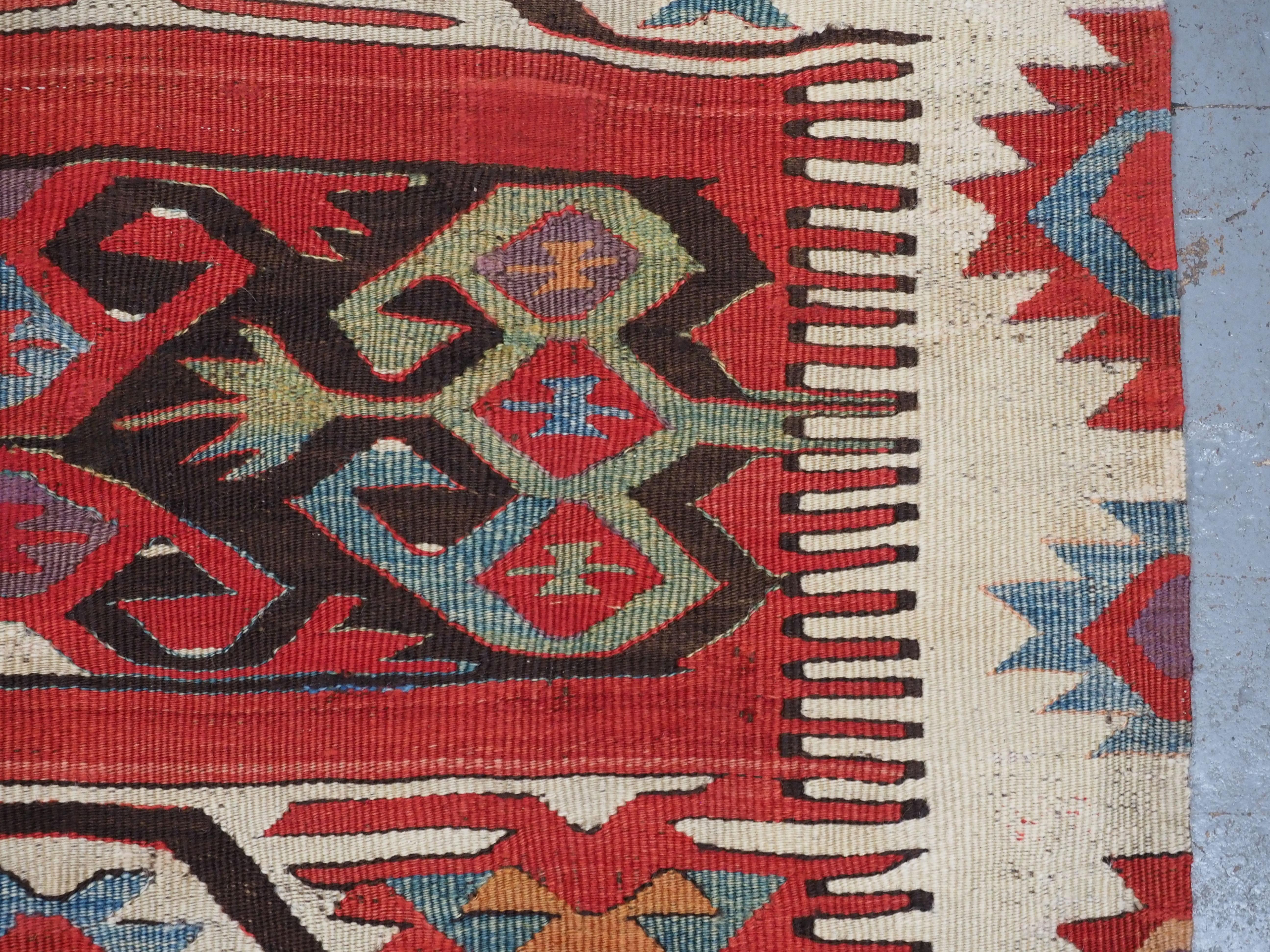 Antique Anatolian village kilim from the Mut region of Turkey,  1880 or earlier. For Sale 8