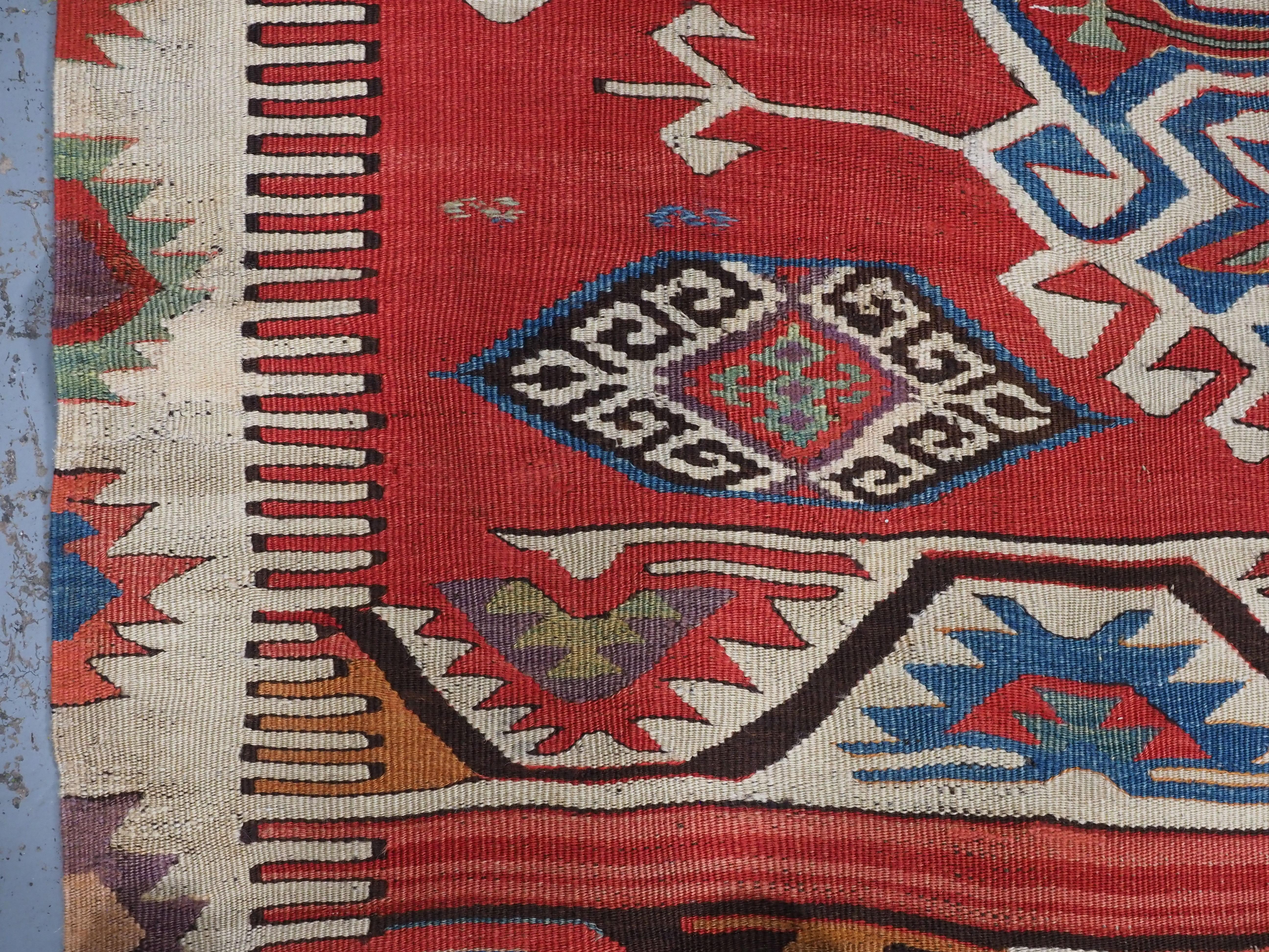 Antique Anatolian village kilim from the Mut region of Turkey,  1880 or earlier. For Sale 1