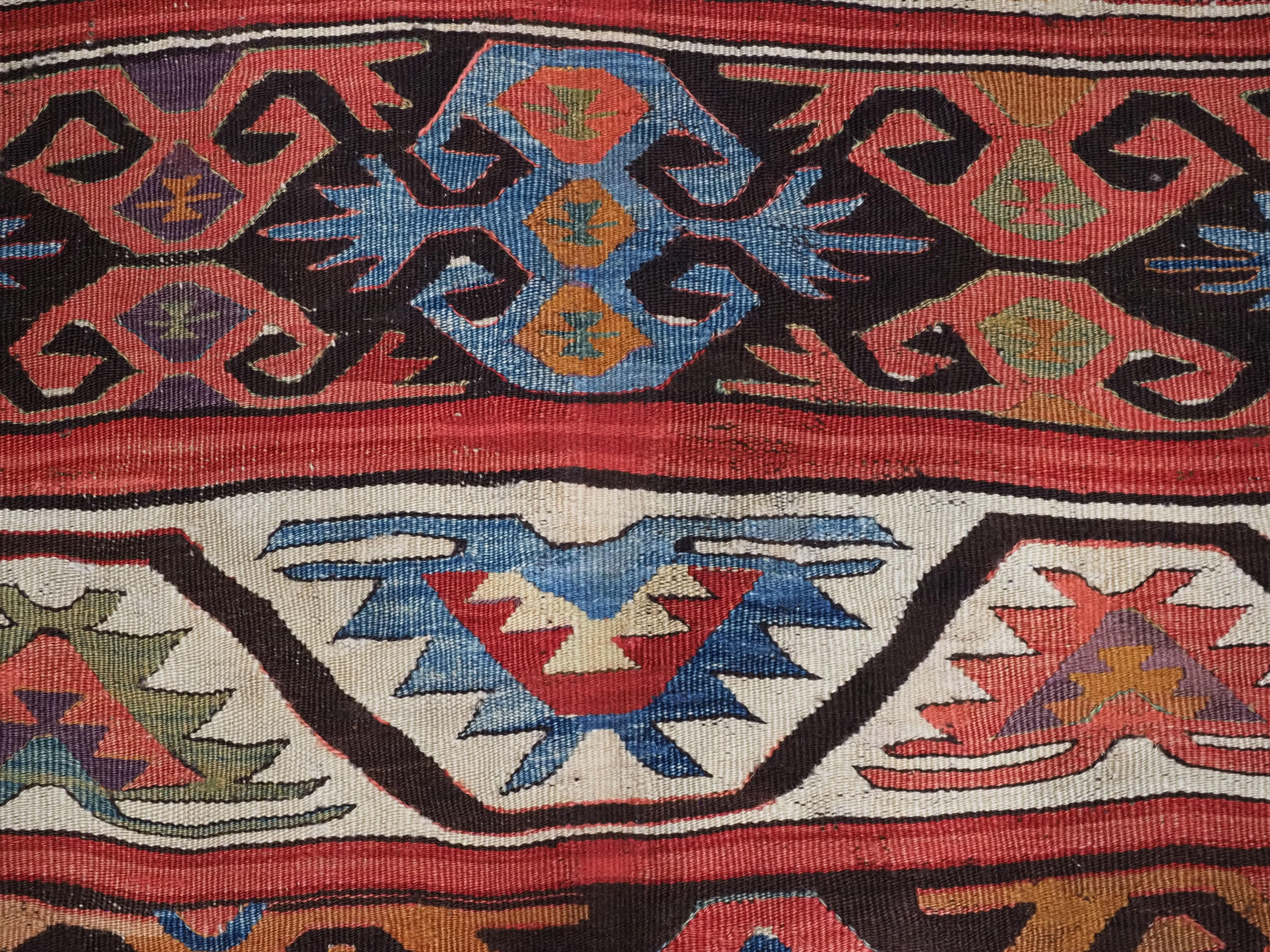 Antique Anatolian village kilim from the Mut region of Turkey,  1880 or earlier. For Sale 2
