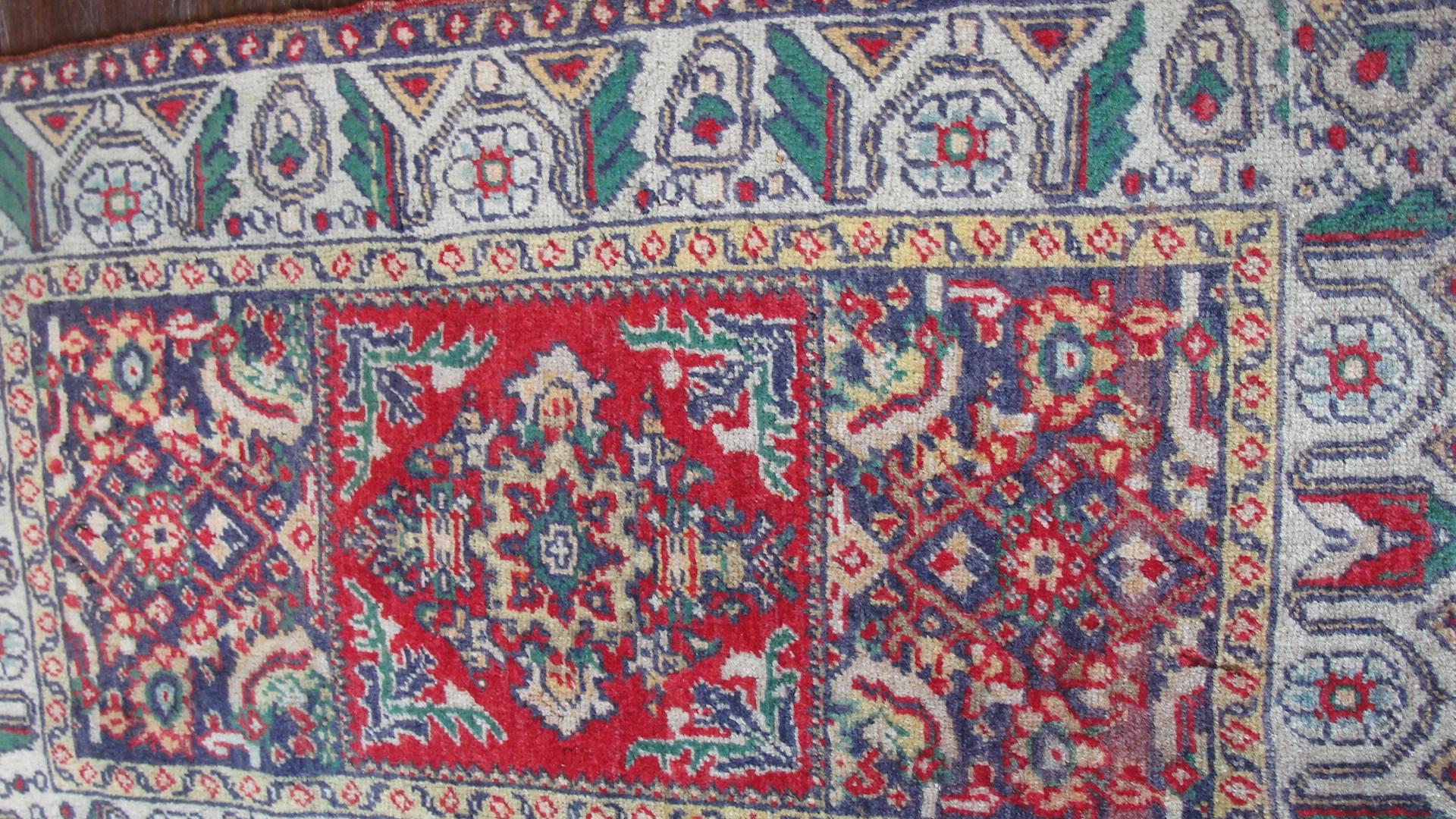 Tribal Antique Anatolian Yastik Bag Face Rug, Free Shipping For Sale