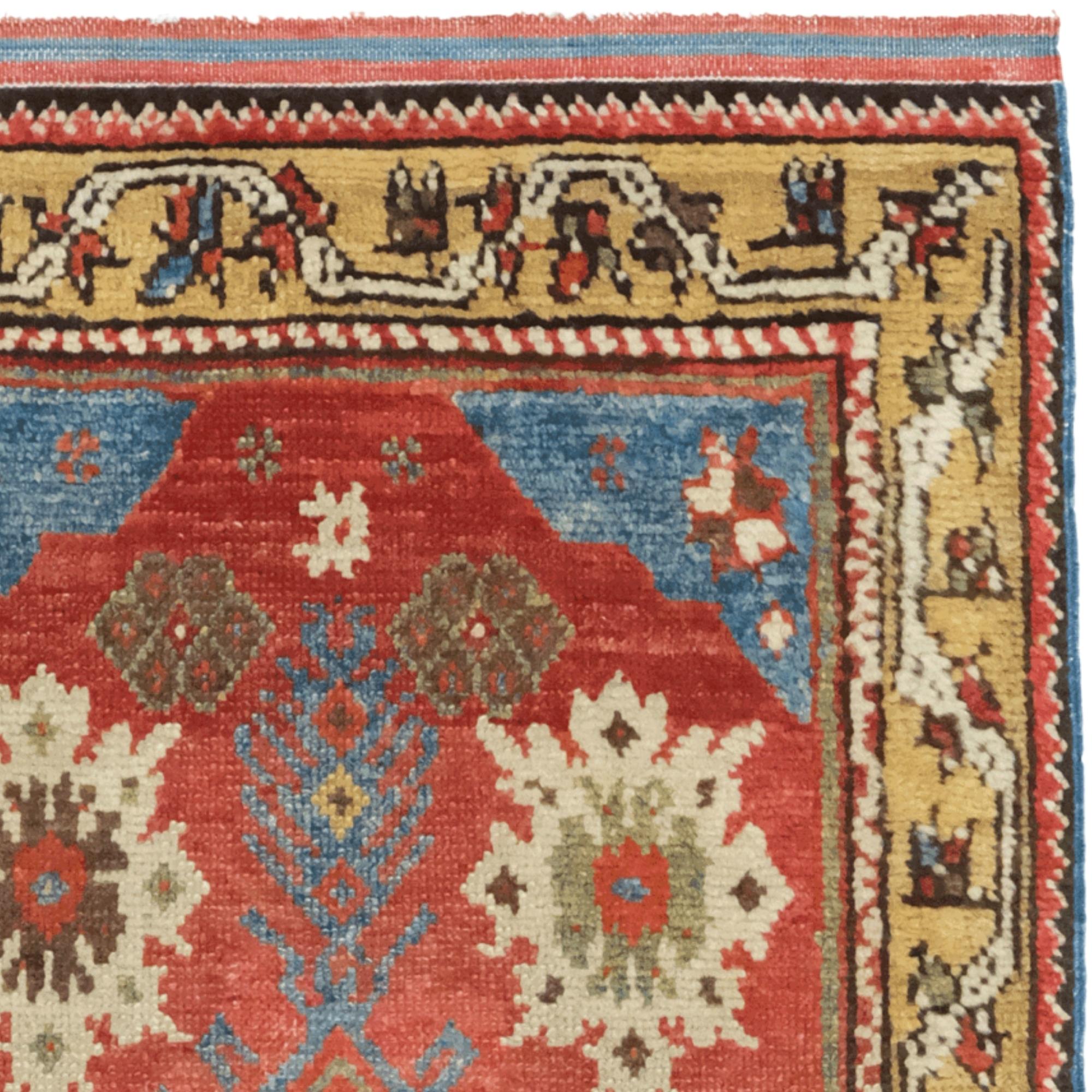 Antiguo Yastik de Anatolia - Mediados del siglo XIX Tejido a mano en venta