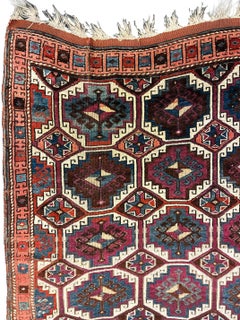Antique Anatolian Yuruk Rug, Wool, Late 19th Century, 101x45