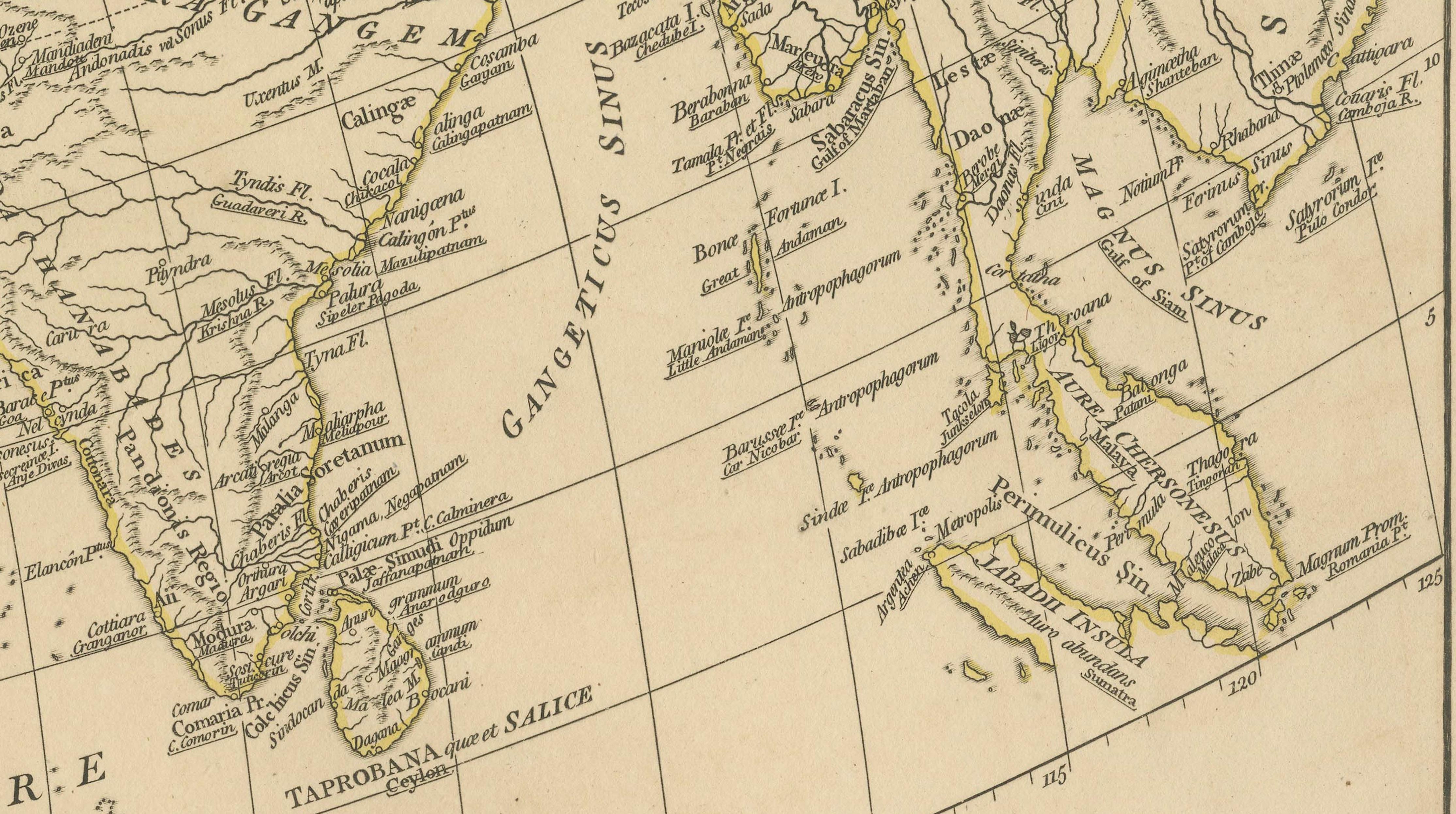 Antique Ancient World Map – Orbis Veteribus Notus, Engraving c.1818