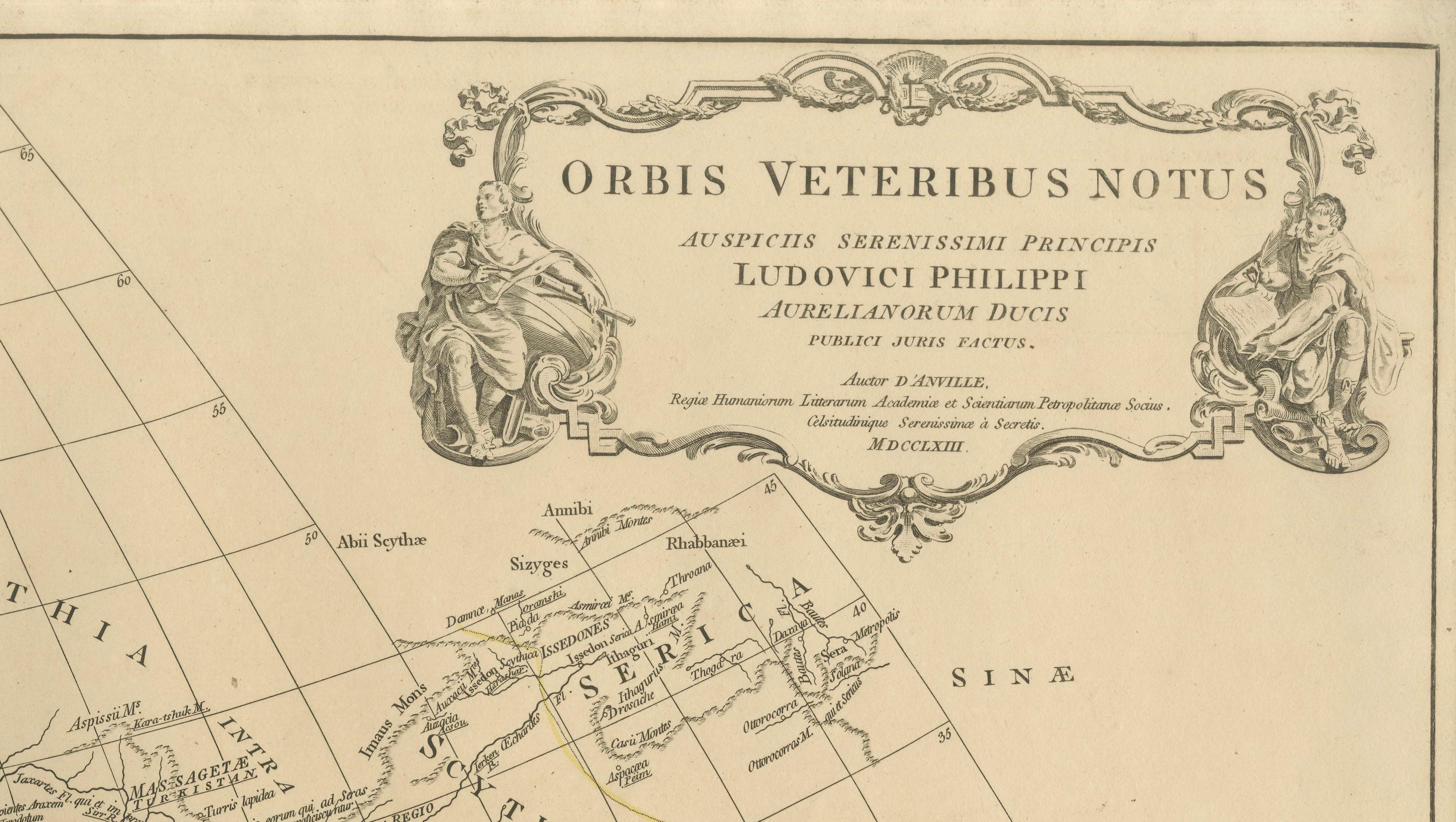 Antique Ancient World Map – Orbis Veteribus Notus, Engraving c.1818