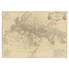 Antique Ancient World Map – Orbis Veteribus Notus, Engraving c.1818