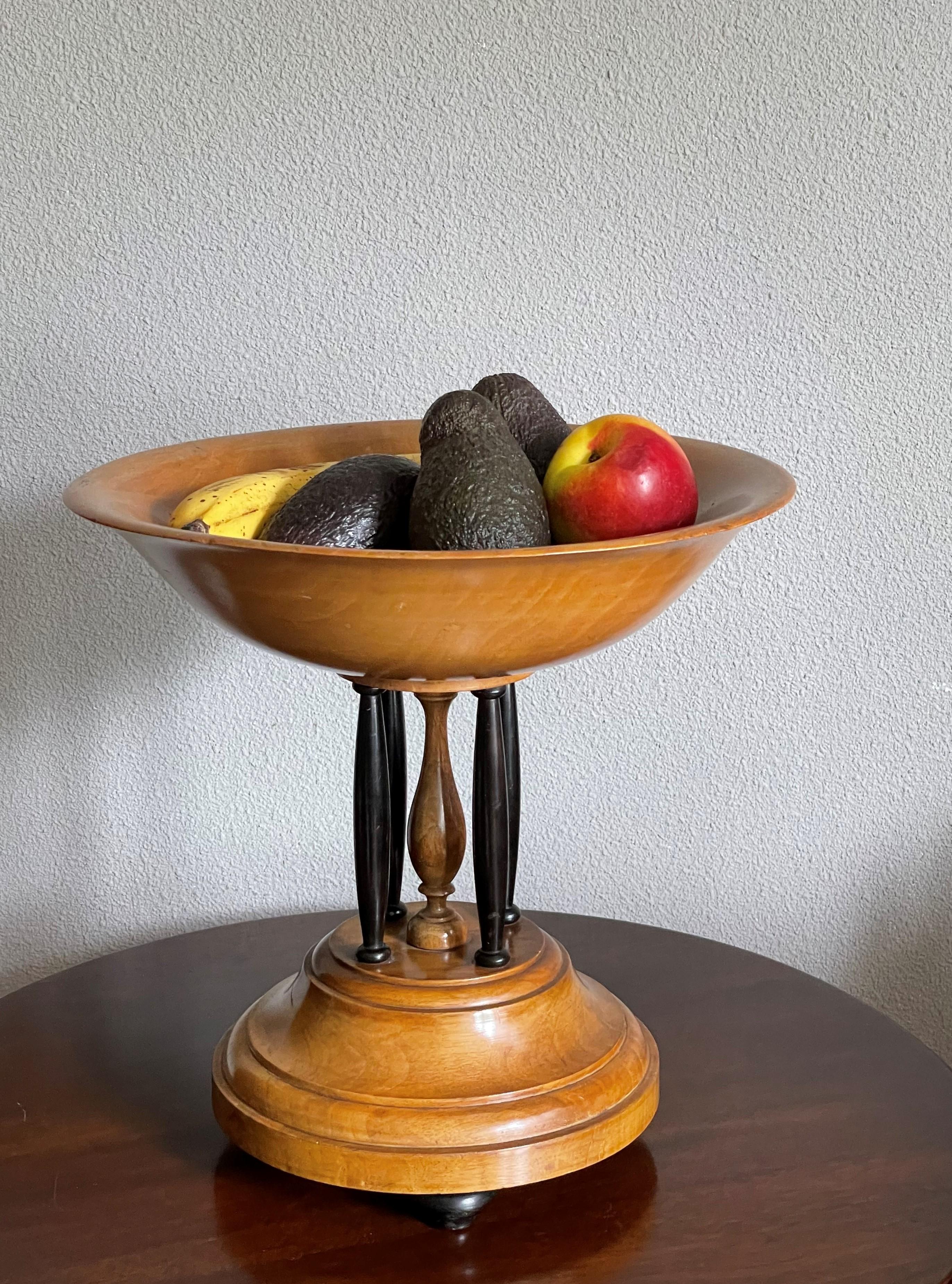 Biedermeier Antique and All Handcrafted 19th Century Wooden Fruitbowl / Center Table Piece