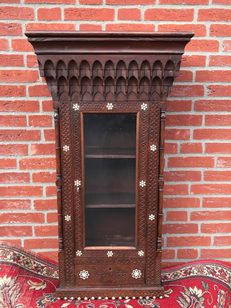 Antique and Amazing MotherofPearl Inlaid Wooden Arab Wall Hanging For Sale at 1stdibs