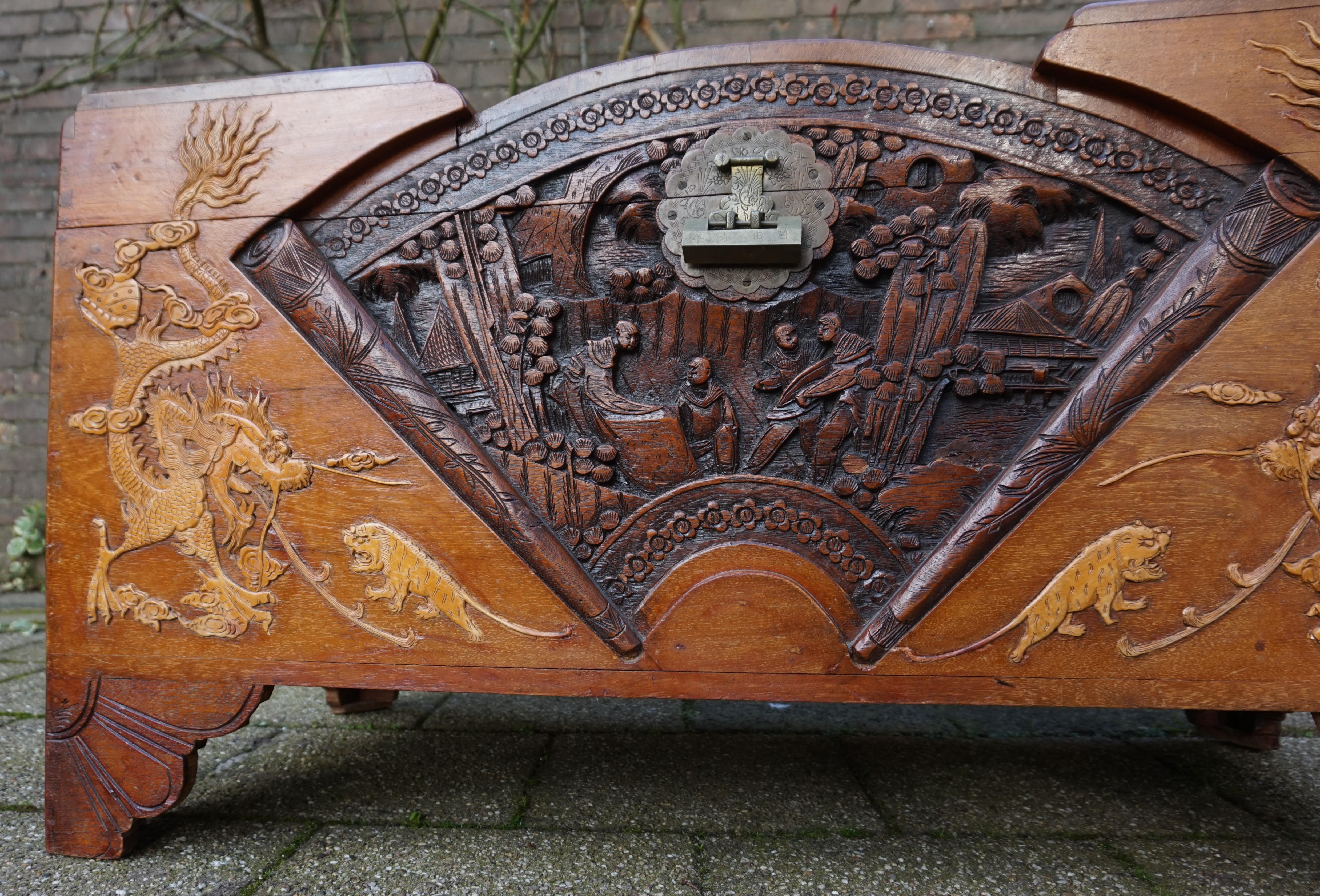 hand carved cedar chest