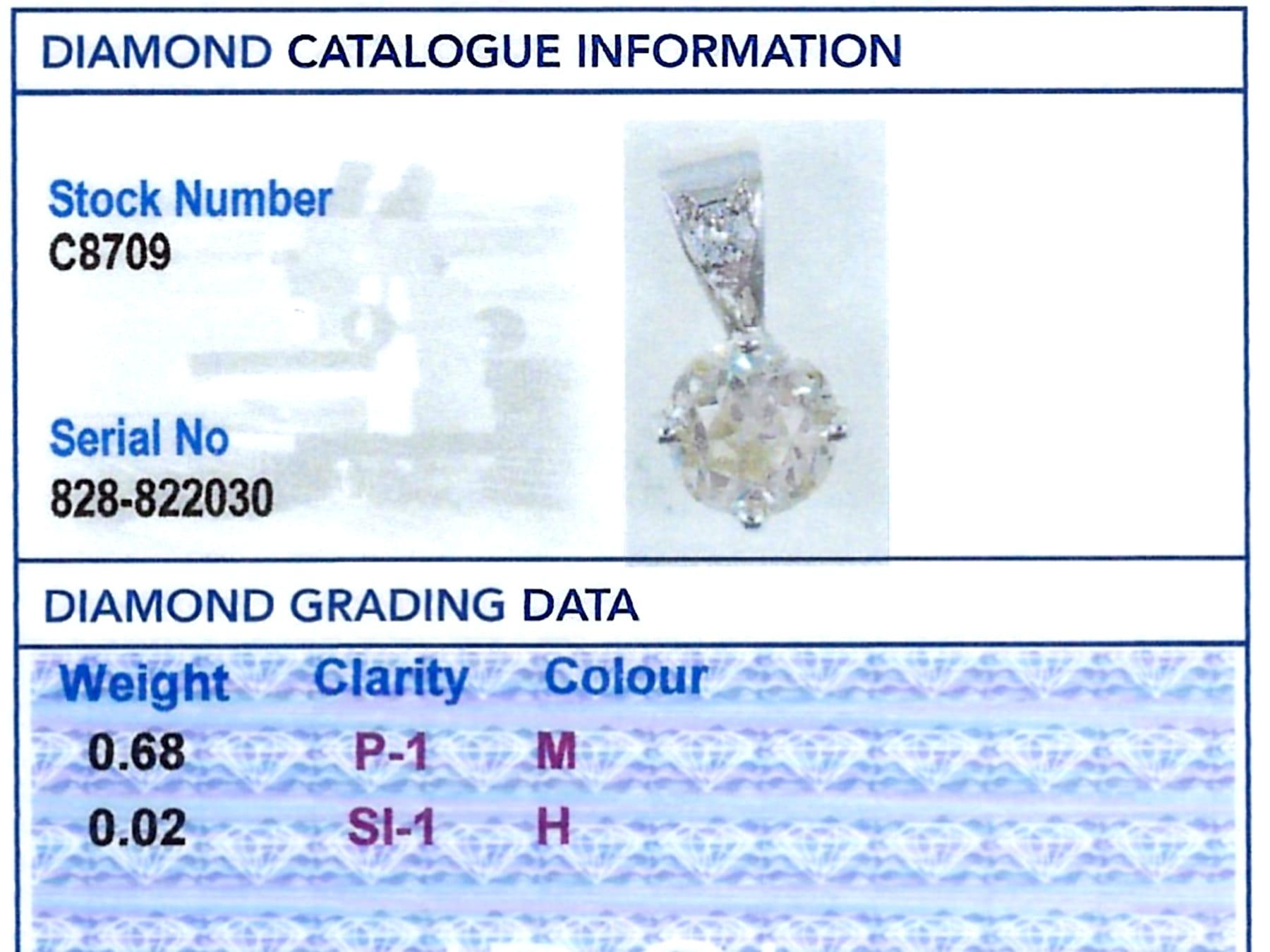 Antique and Contemporary 0.70Ct Diamond and 18k White Gold Pendant For Sale 4