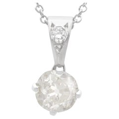 Antique and Contemporary 0.70Ct Diamond and 18k White Gold Pendant