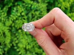 0.87 Carat Diamond and Platinum Ring - Art Deco Style