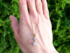 Antique 0.91ct Diamond Pendant Necklace in 18k Gold, Circa 1910