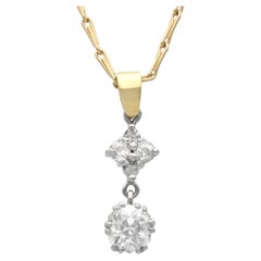 Antique and Contemporary 0.91 Carat Diamond and 18k Yellow Gold Pendant
