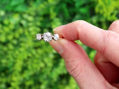 Antique and Contemporary 1.24Ct Diamond and 18k Yellow Gold Trilogy Ring