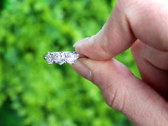 Antique and Contemporary 1.32 Carat Diamond Platinum Three-Stone Ring