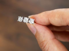 Antique and Contemporary 1.73 Carat Diamond and 18k White Gold Trilogy Ring