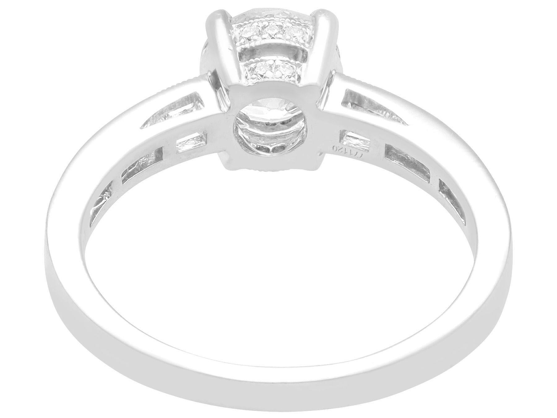Round Cut 1.78 Carat Diamond and Platinum Solitaire Ring For Sale