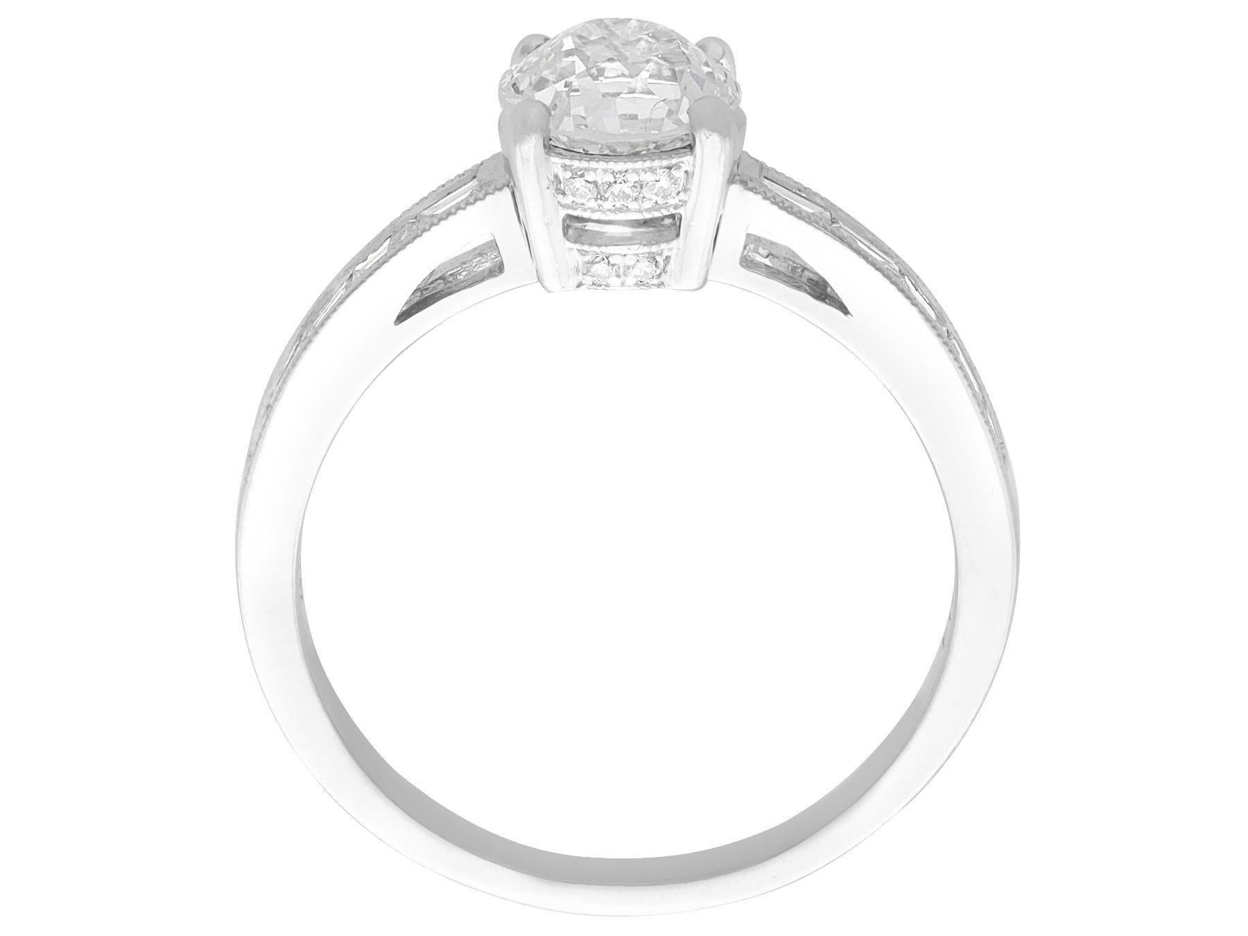 Women's or Men's 1.78 Carat Diamond and Platinum Solitaire Engagement Ring For Sale