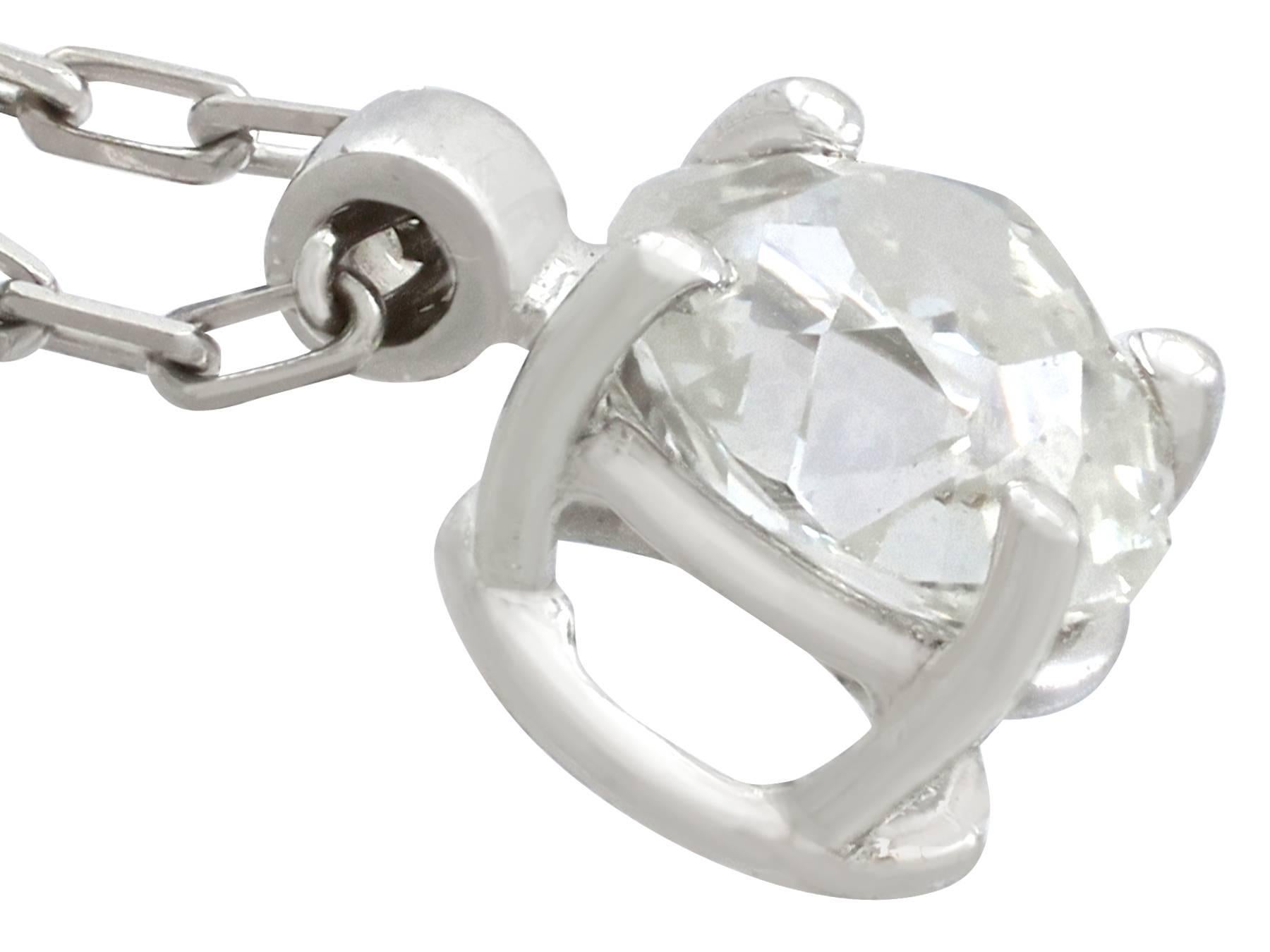 Women's Antique and Contemporary Diamond Platinum White Gold Pendant