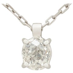 Antique and Contemporary Diamond Platinum White Gold Pendant