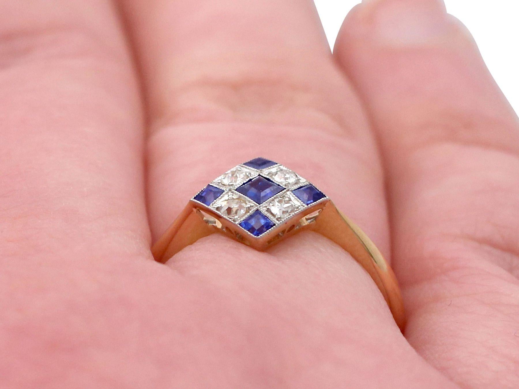 Sapphire and Diamond Yellow Gold Cocktail Ring For Sale 3