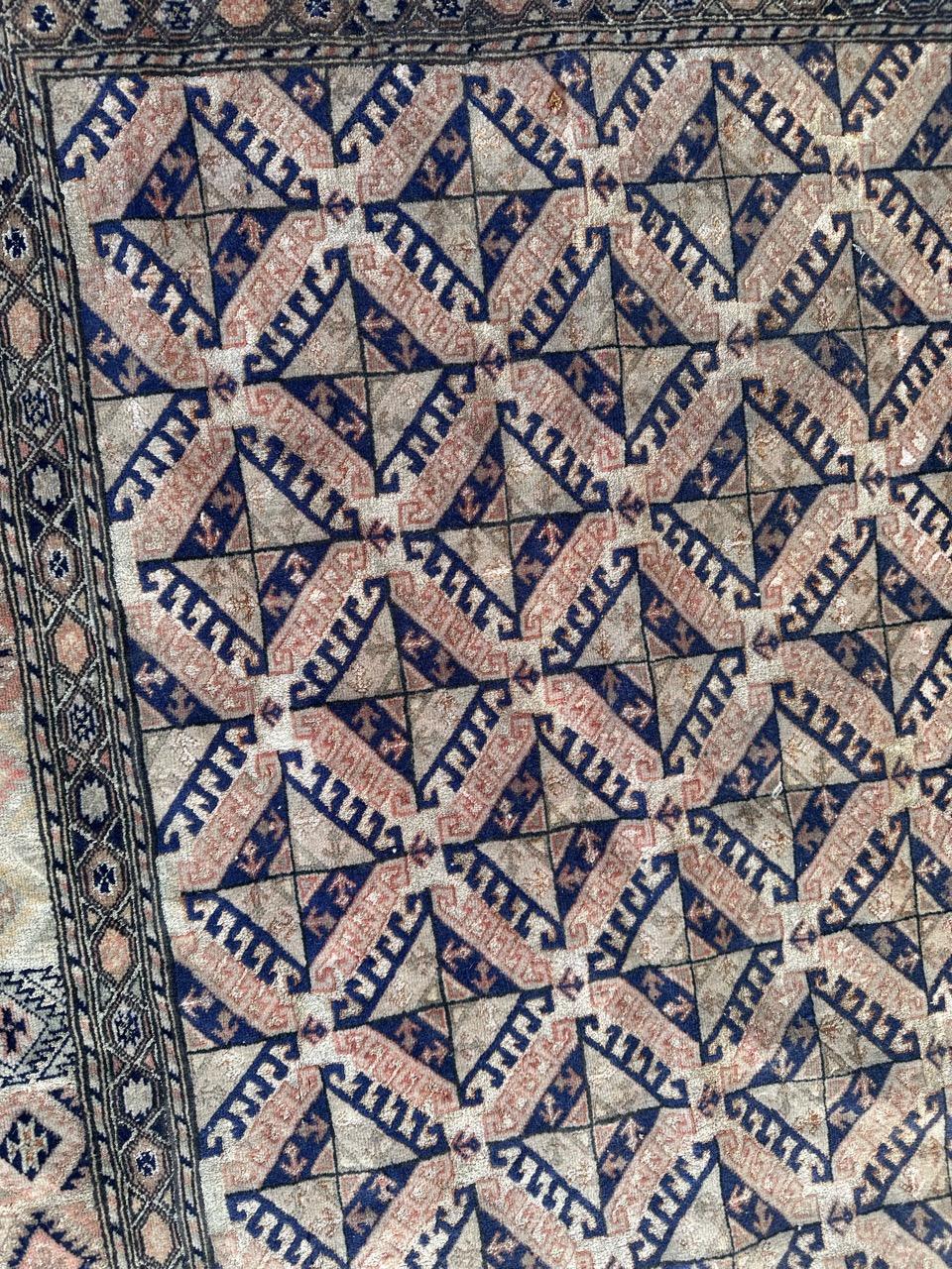 XX secolo Antico e finissimo tappeto turkmeno in lana e seta in vendita