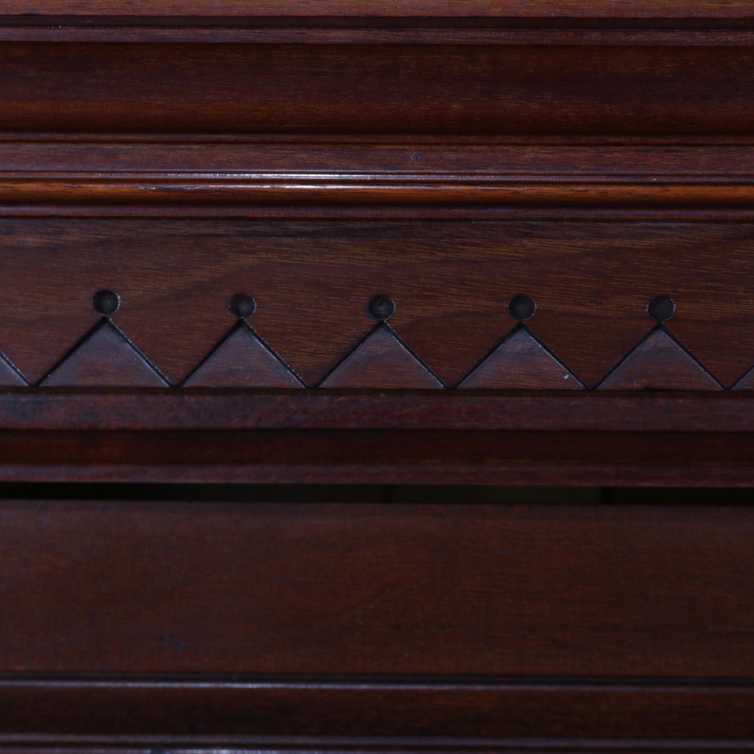 Antique and Large Eastlake Carved Walnut and Burl 3-Door Executive Bookcase 1