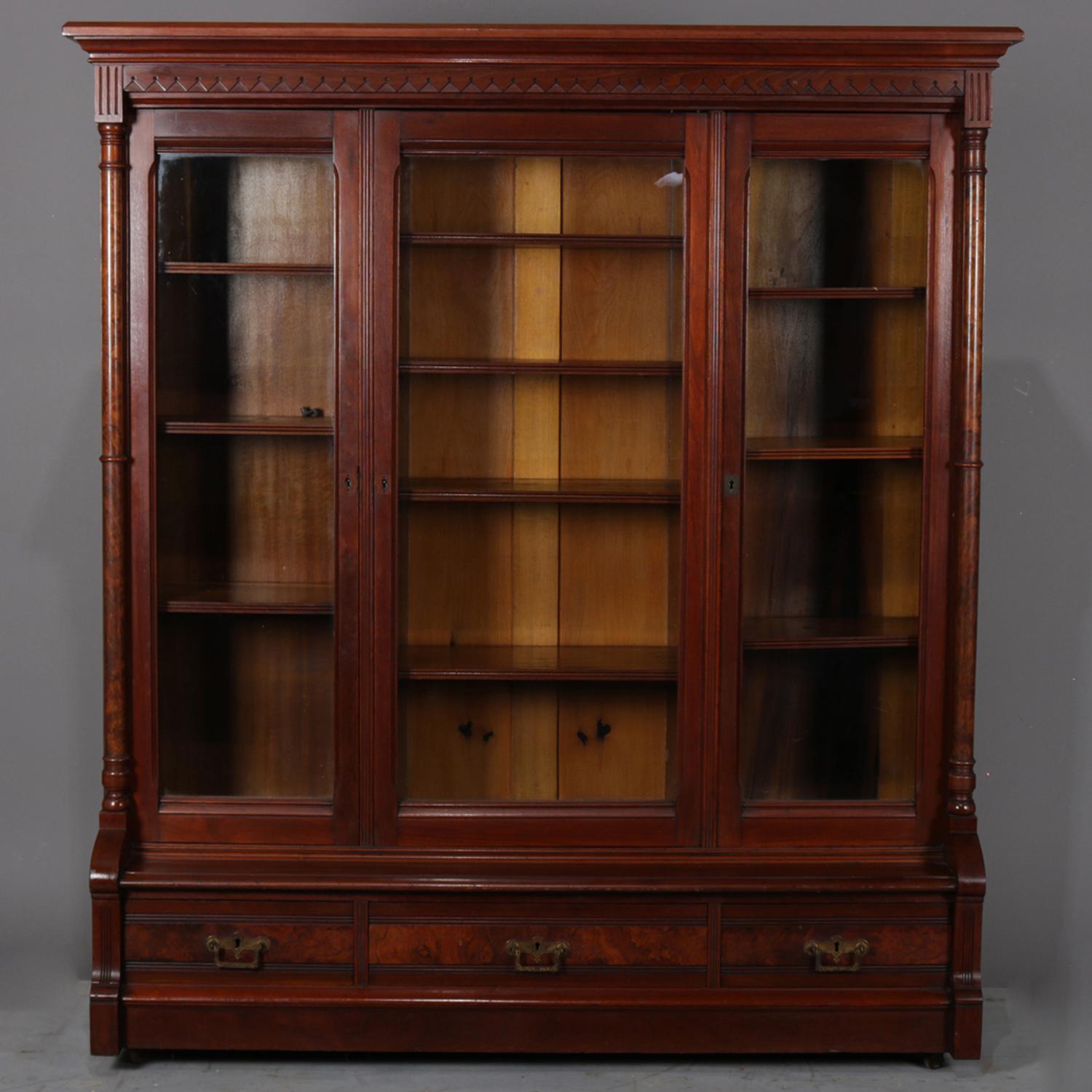 large antique bookcase