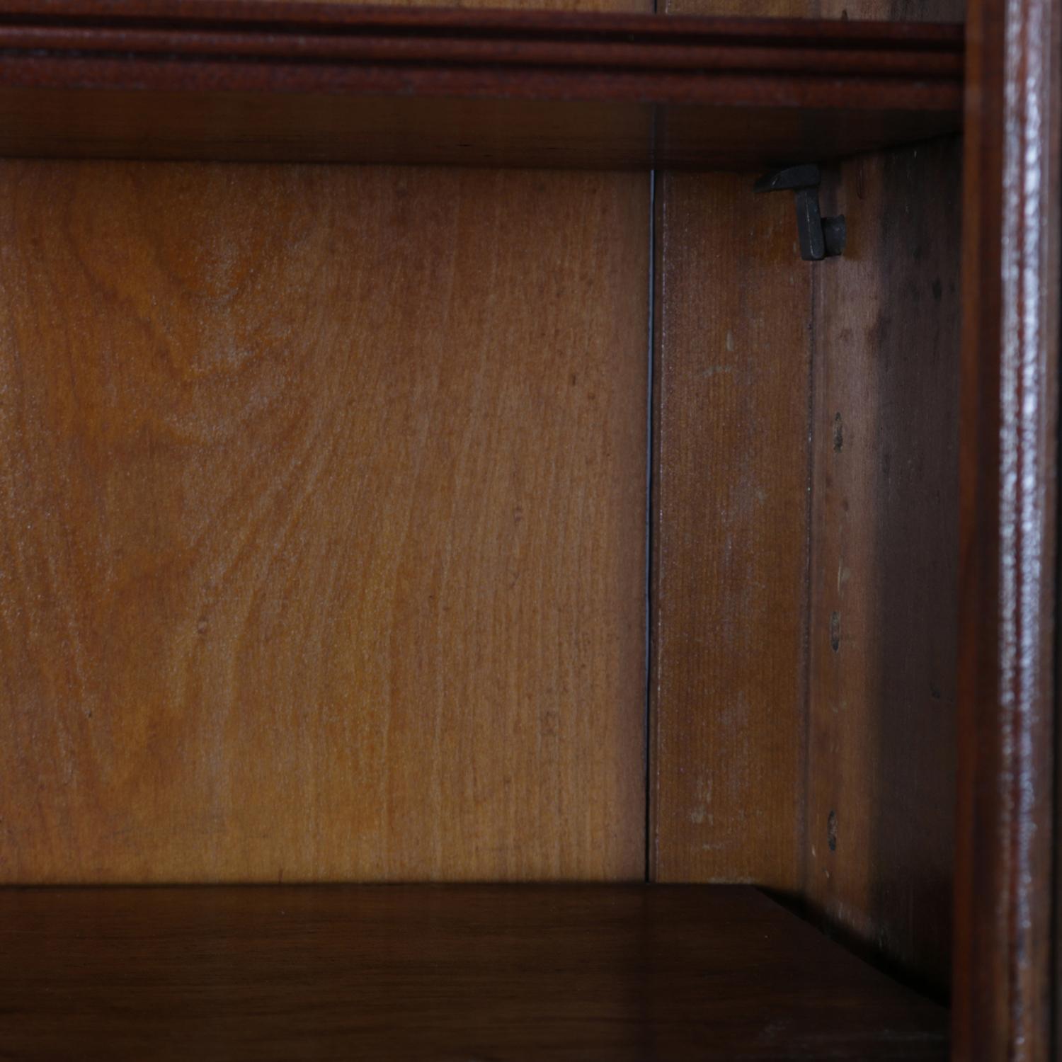 Victorian Antique and Large Eastlake Carved Walnut and Burl 3-Door Executive Bookcase