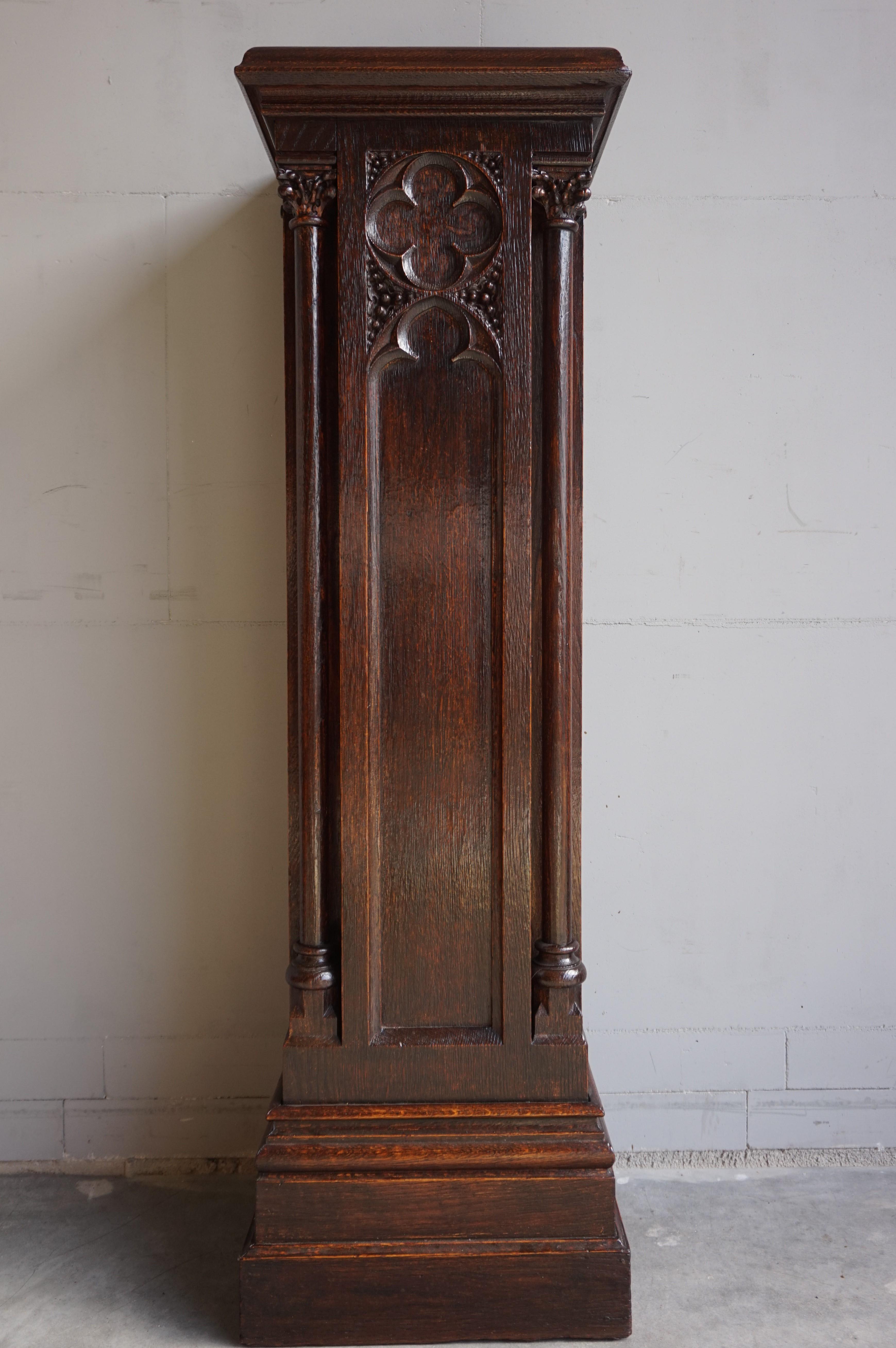 Museum quality and excellent condition Gothic stand for a Saint sculpture.

If only the best and the rarest is good enough for you then this large and architectural church pedestal could be the perfect addition to your collection/interior. Over the