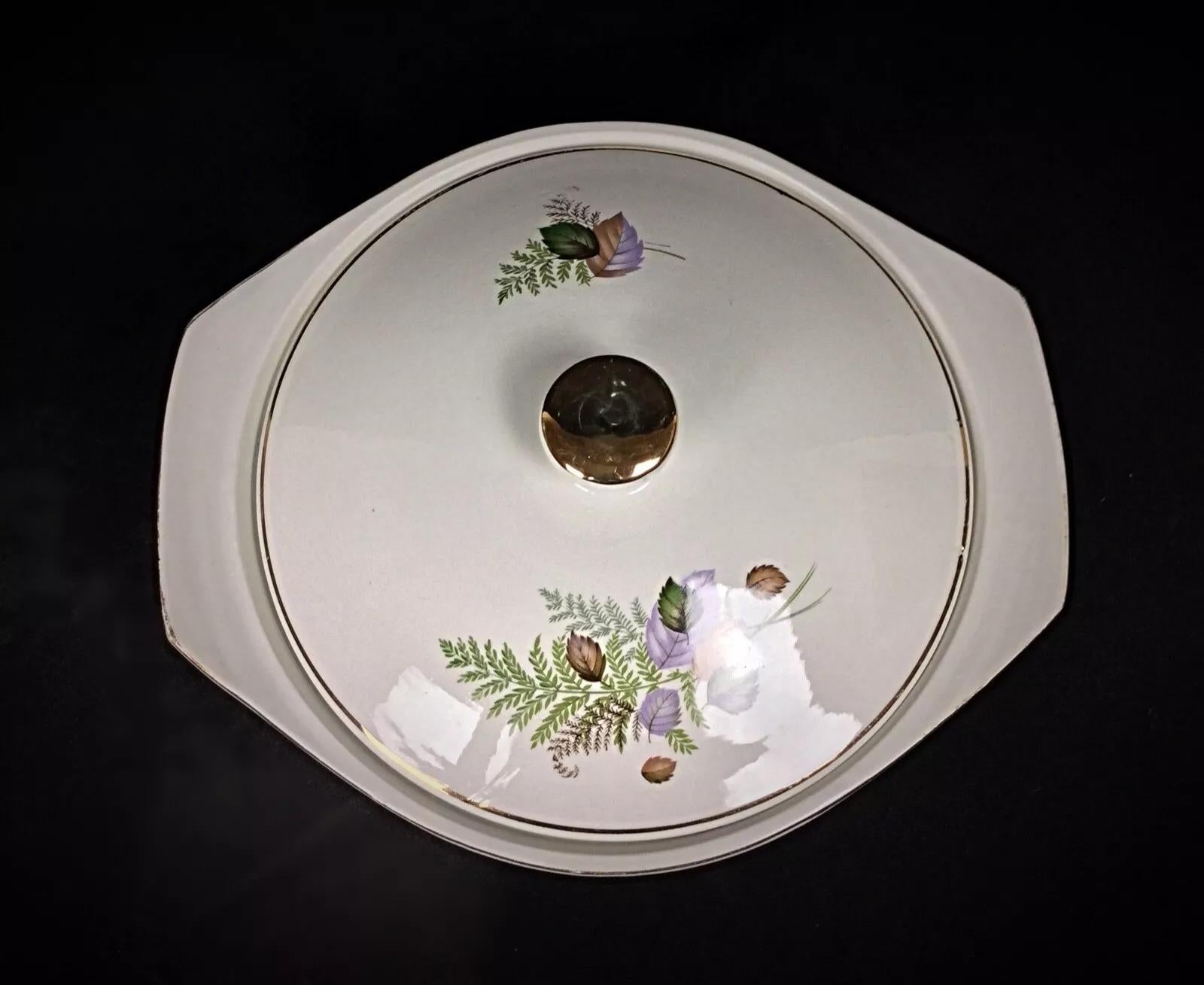 Inconnu Soupière ancienne et rare en faïence florale de Digoin Sarreguemines Thai - 2Y249 en vente
