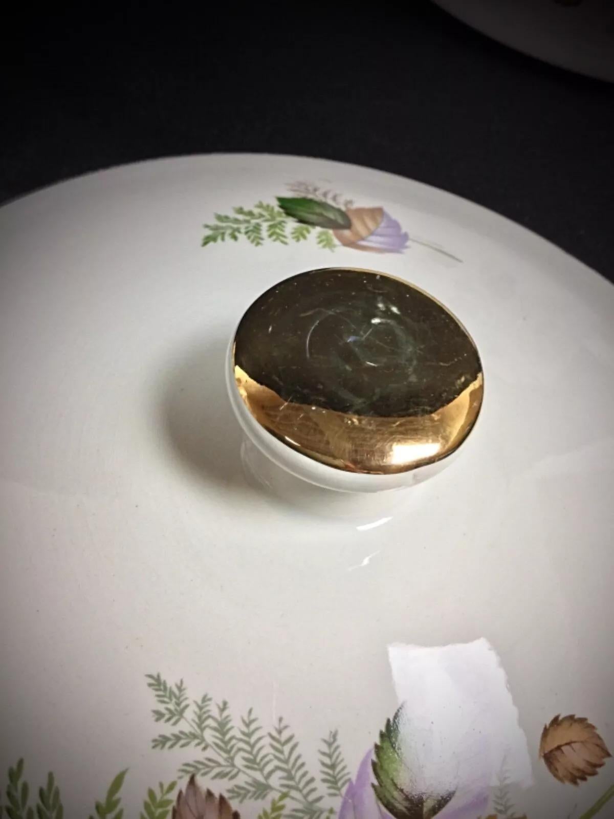 Soupière ancienne et rare en faïence florale de Digoin Sarreguemines Thai - 2Y249 en vente 1
