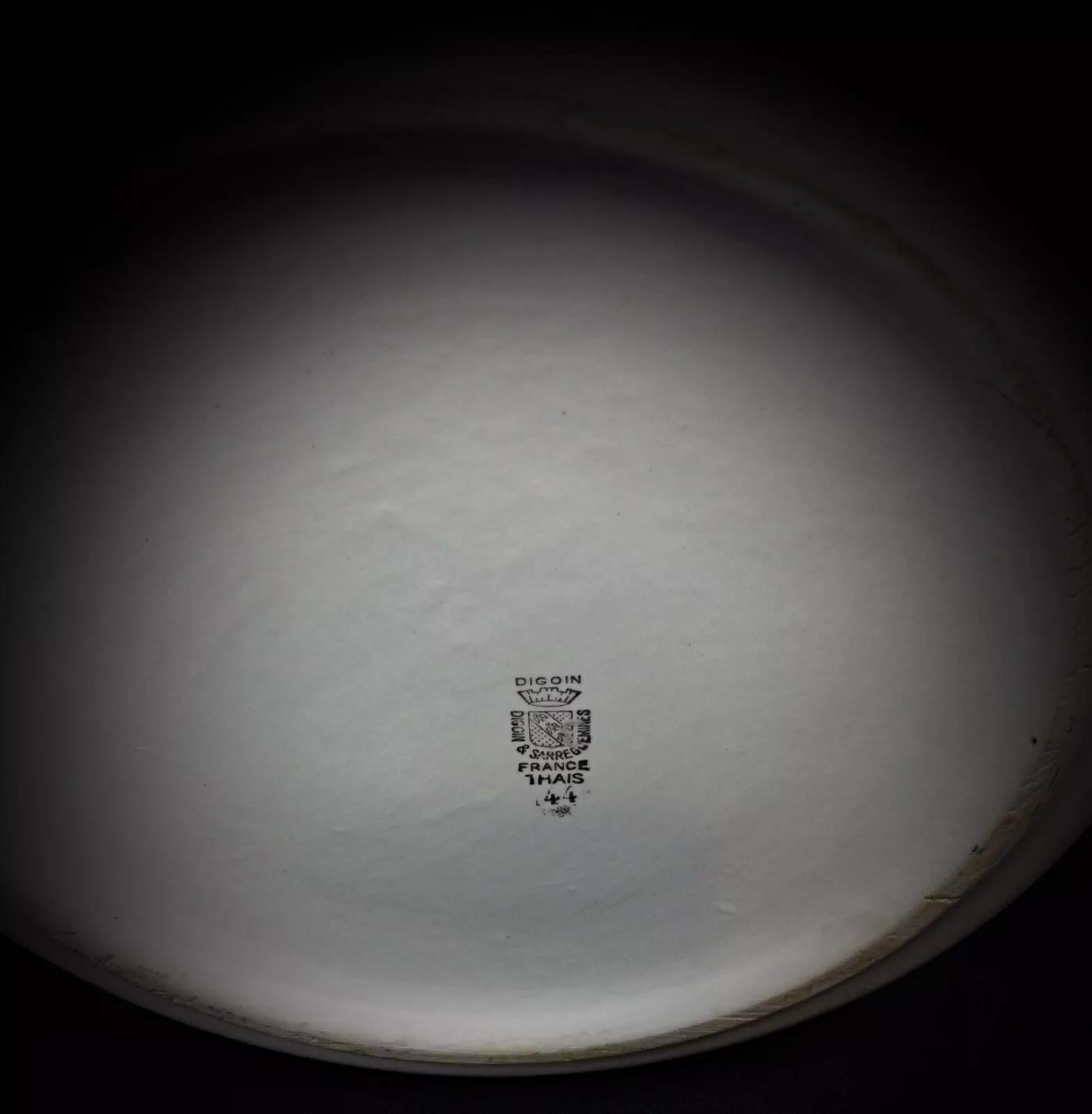 Soupière ancienne et rare en faïence florale de Digoin Sarreguemines Thai - 2Y249 en vente 2