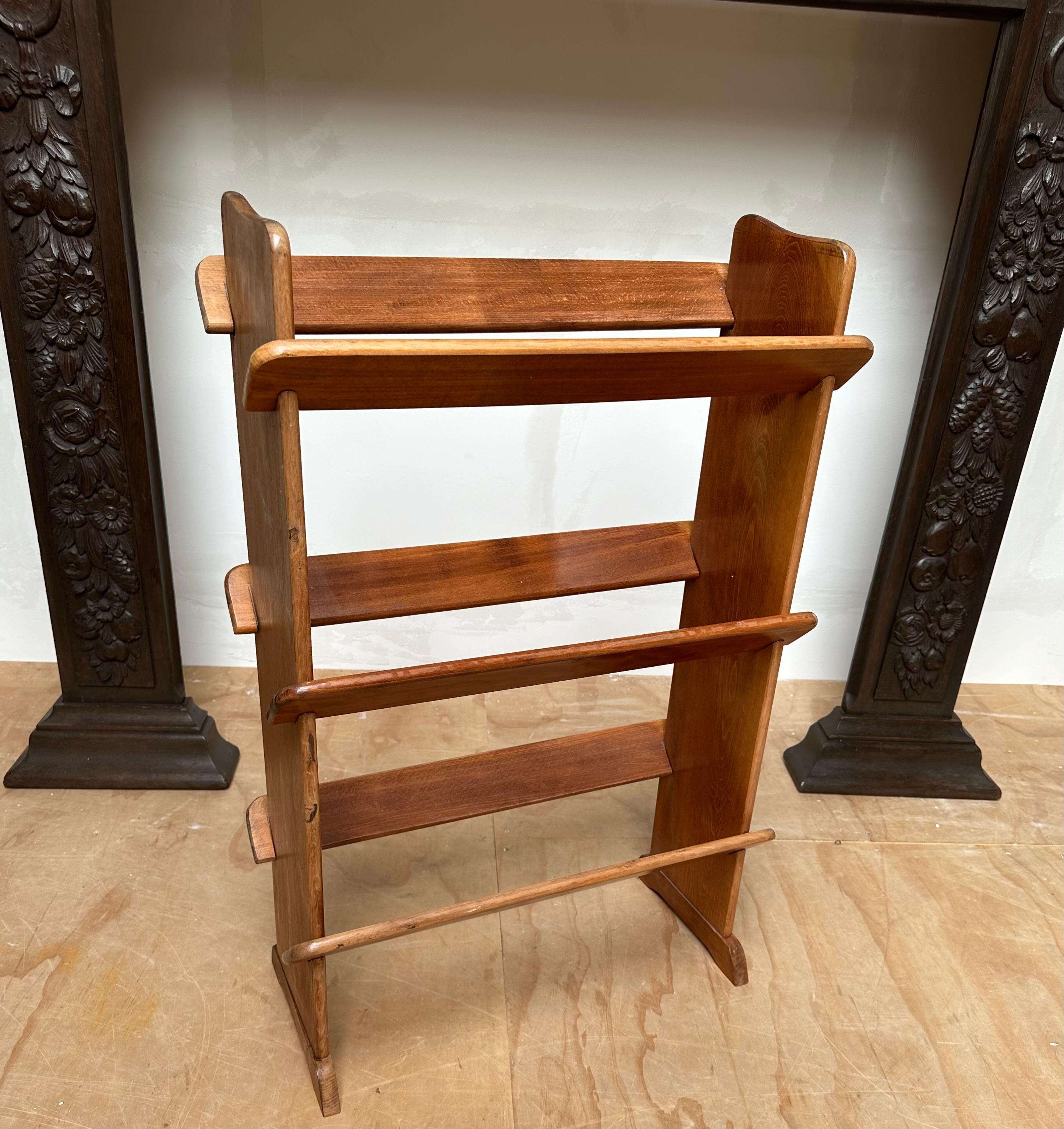 Antique and Rare Solid Beech Wood Three Tier Small Bookcase a.k.a. A Book Trough For Sale 3