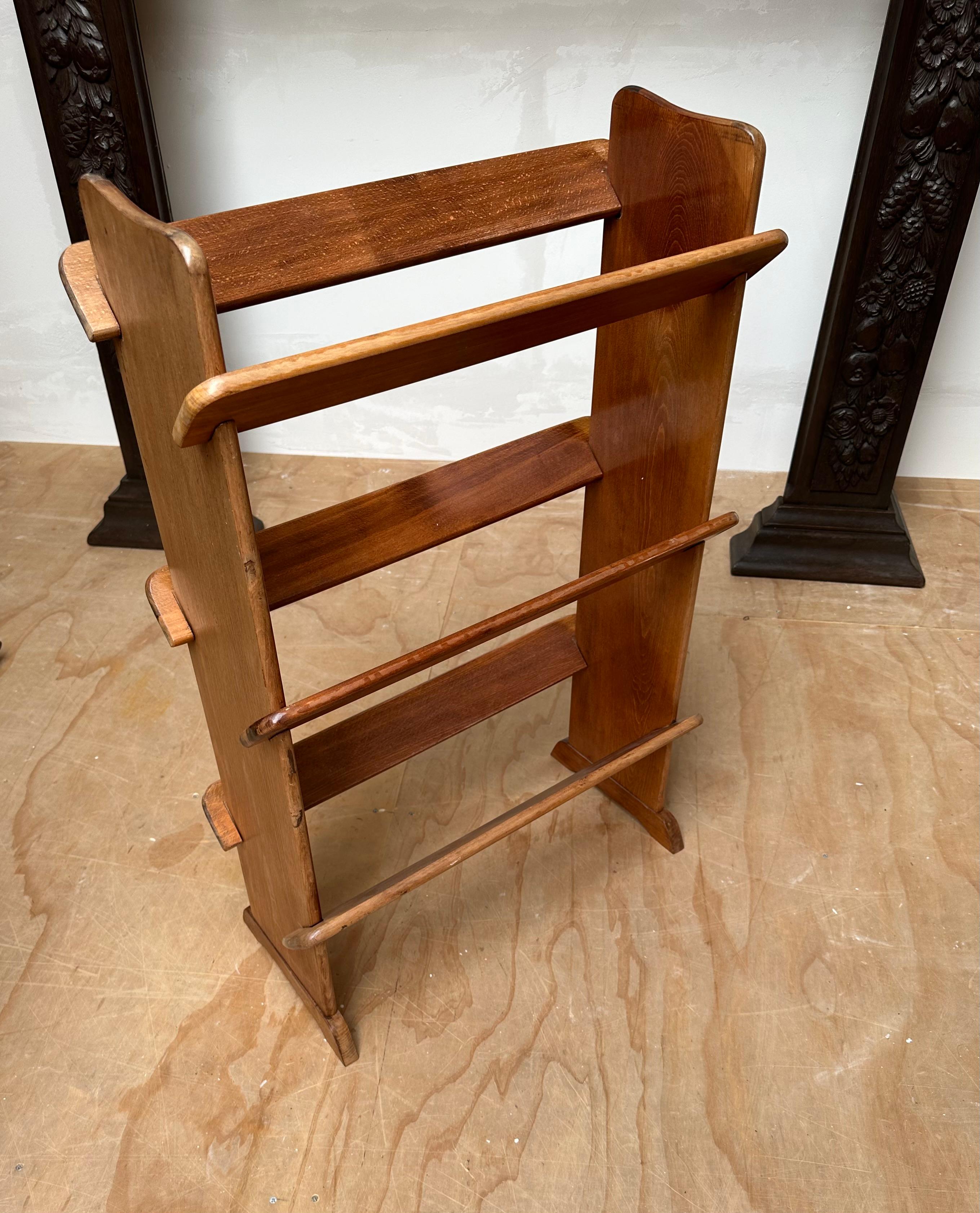 Antique and Rare Solid Beech Wood Three Tier Small Bookcase a.k.a. A Book Trough For Sale 4