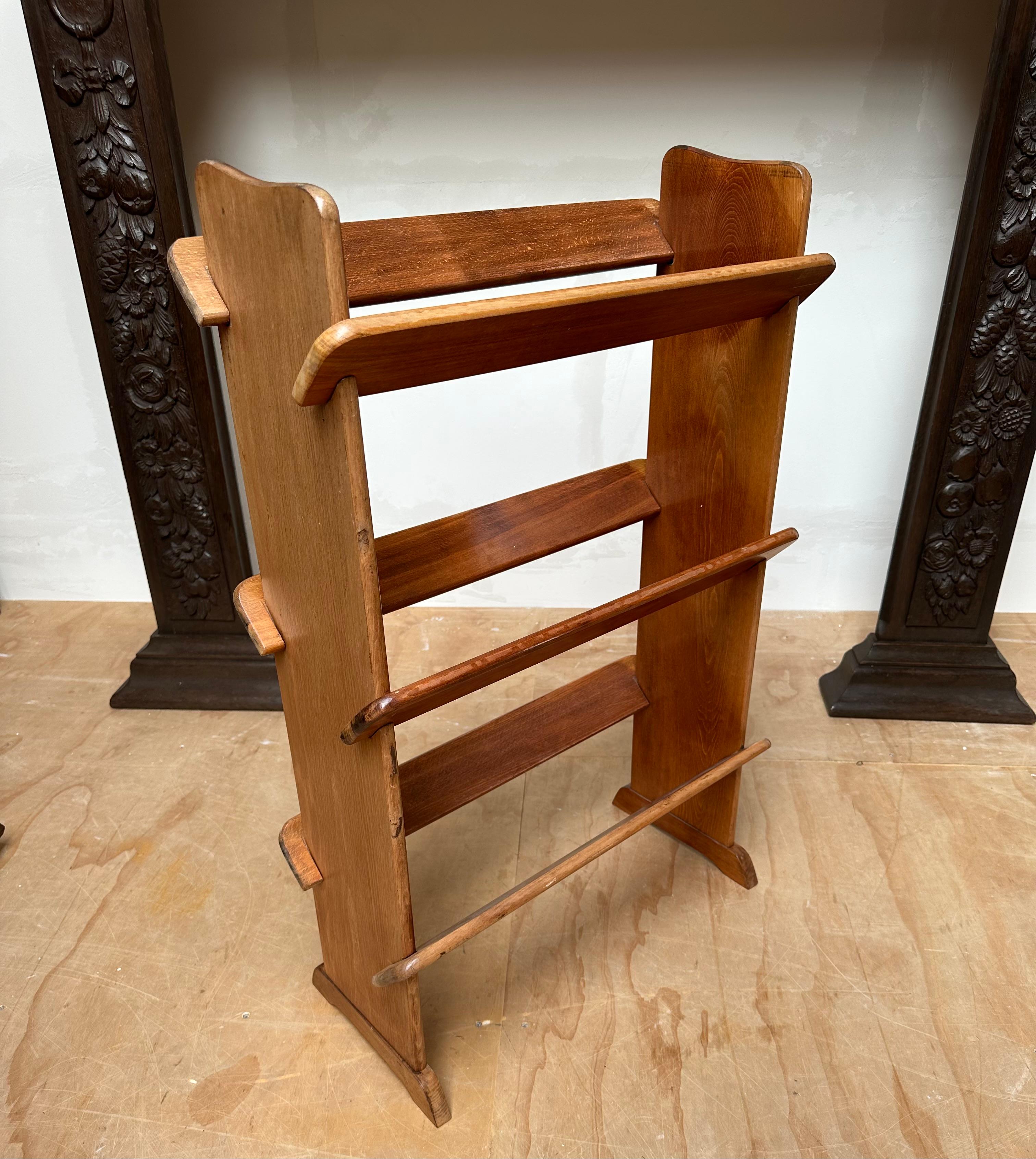 Antique and Rare Solid Beech Wood Three Tier Small Bookcase a.k.a. A Book Trough For Sale 1