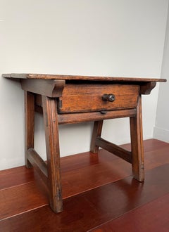 Antique and Rustic Early 1800s Wooden Spanish Countryside Pay Table with Drawer