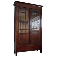 Antique and Solid Mahogany Dutch Arts & Crafts Bookcase, Gebroeders Monsieur