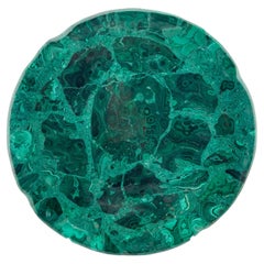 Antique and solid malachite bowl/plate, weight 1.85 kg/4.07 lbs