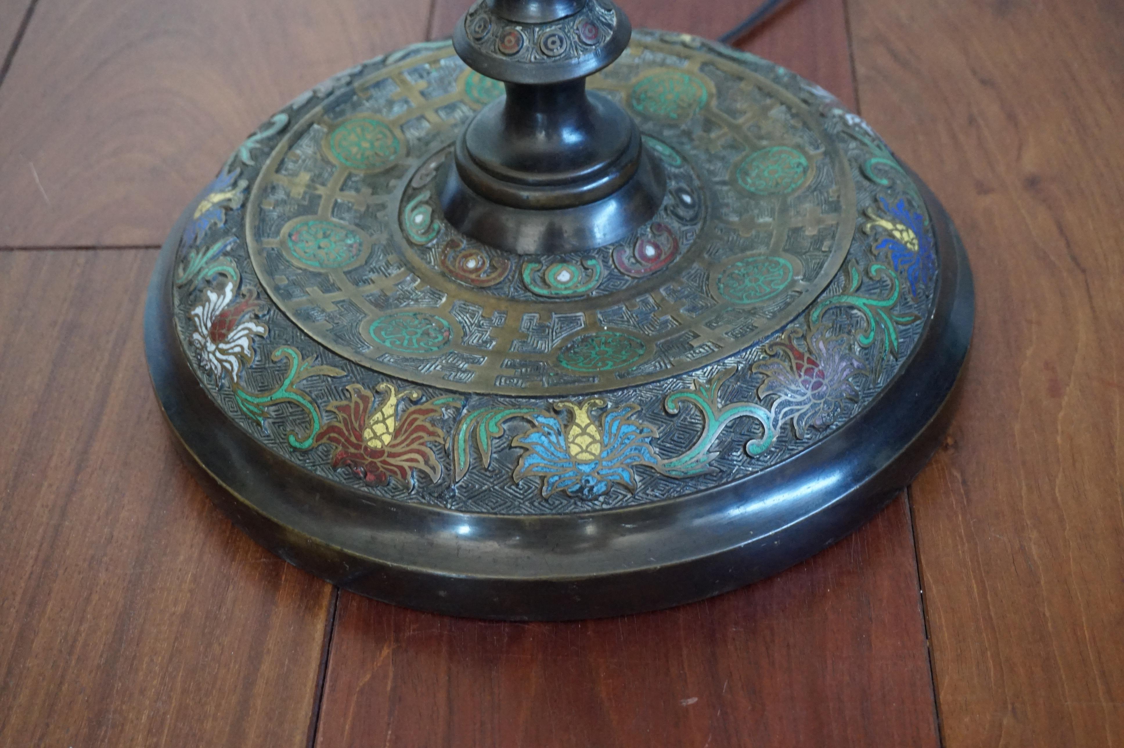 antique cloisonne floor lamp