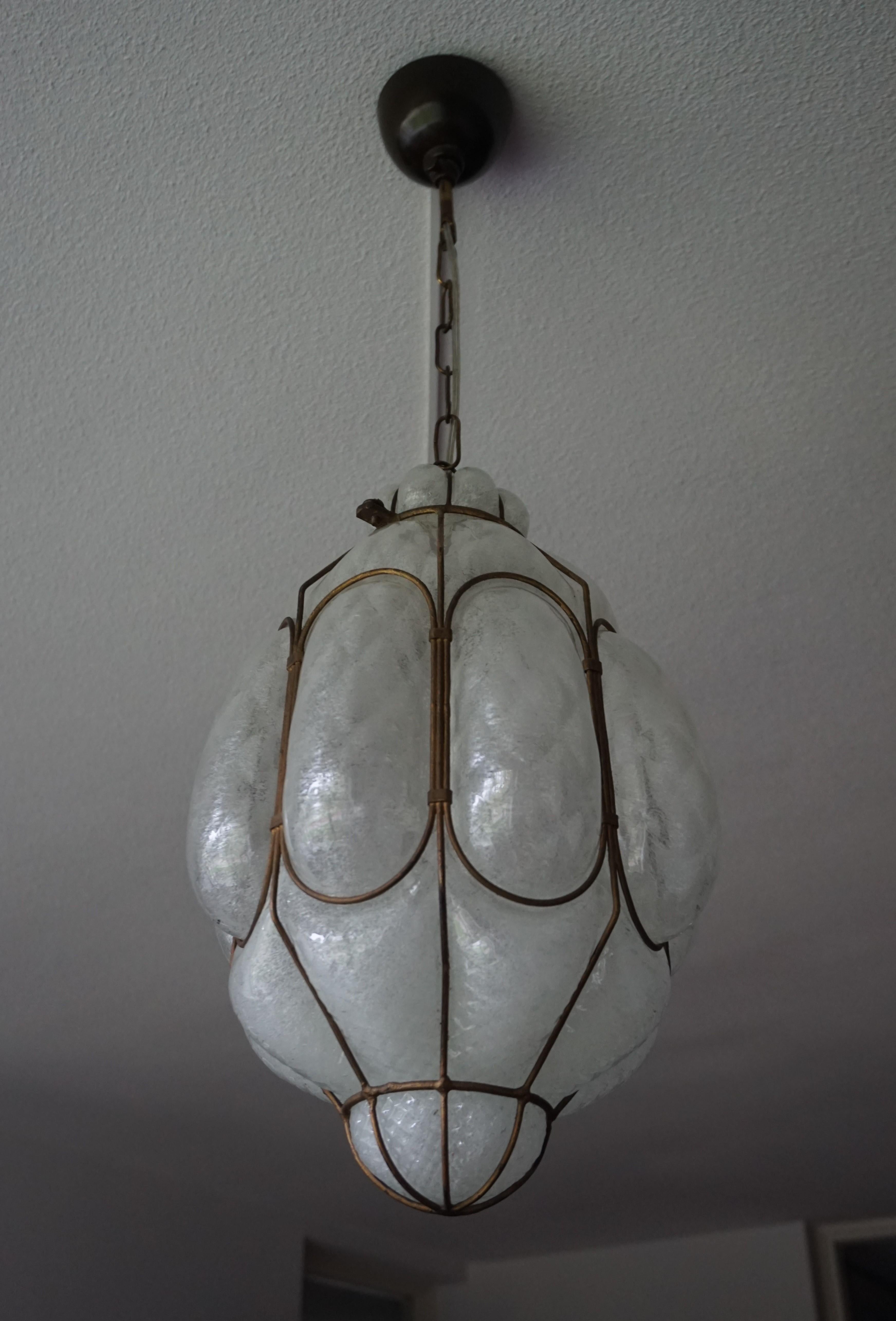 Antique and Unique Mouthblown Venetian Murano Art Glass Pendant / Ceiling Light 3