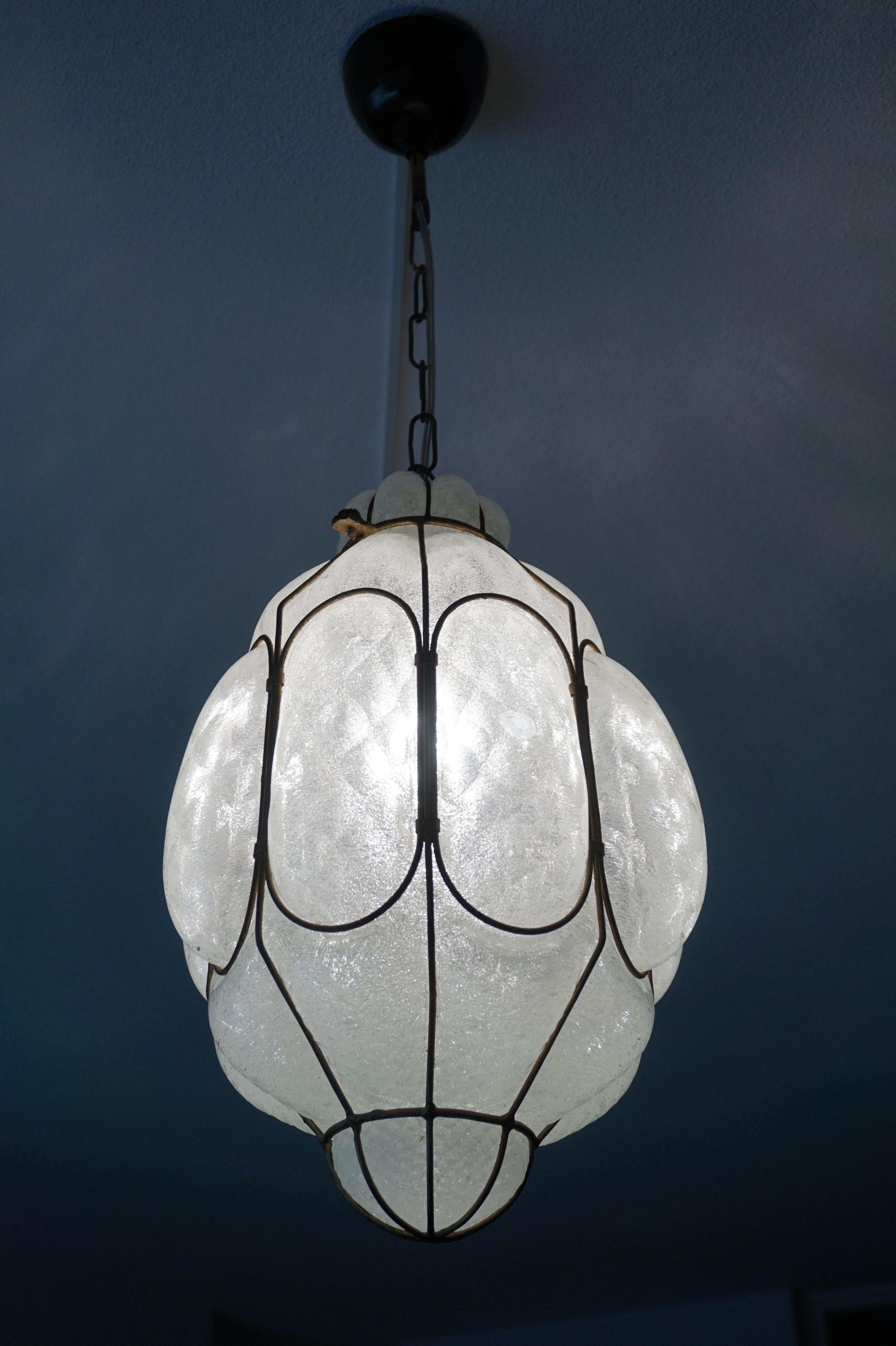 Antique and Unique Mouthblown Venetian Murano Art Glass Pendant / Ceiling Light 6