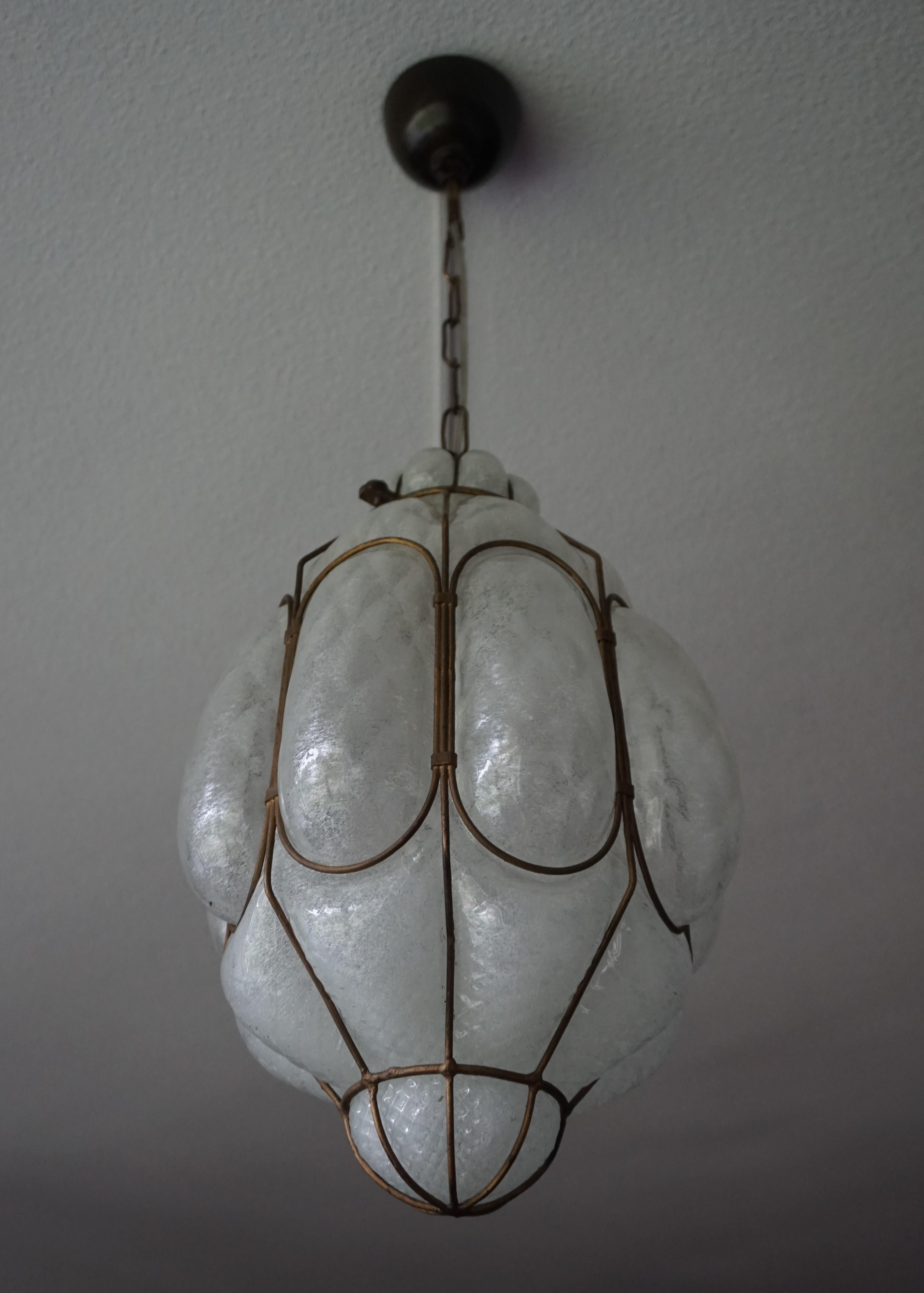 Antique and Unique Mouthblown Venetian Murano Art Glass Pendant / Ceiling Light 9