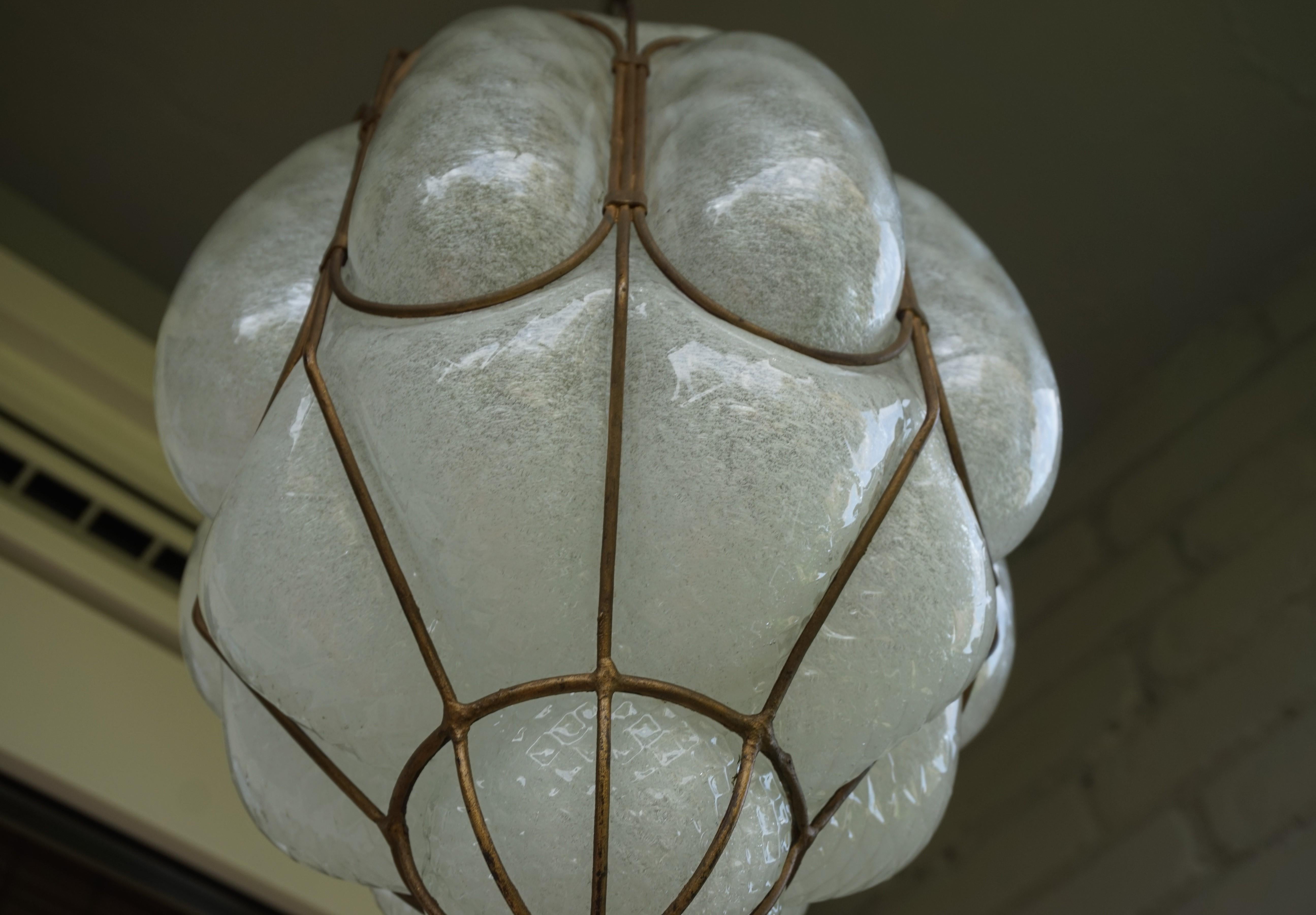 Antique and Unique Mouthblown Venetian Murano Art Glass Pendant / Ceiling Light 11