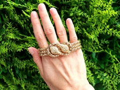 Antique and Vintage 0.25 Carat Diamond and 18k Yellow Gold Snake Bracelet