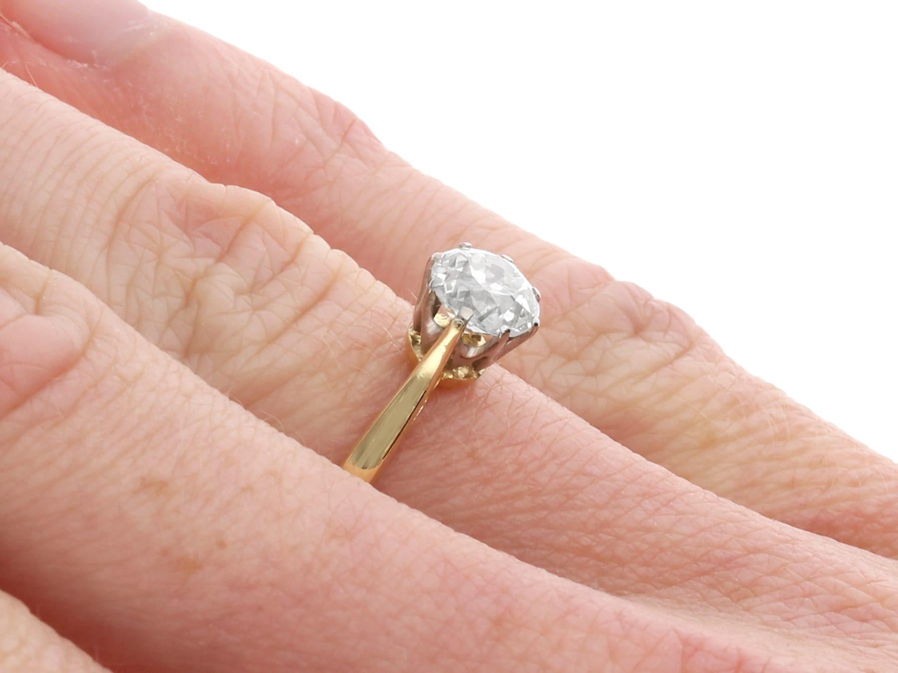 Antiker und Vintage 0,80 Karat Diamant 18k Gelbgold Solitär Verlobungsring mit Solitär im Angebot 3